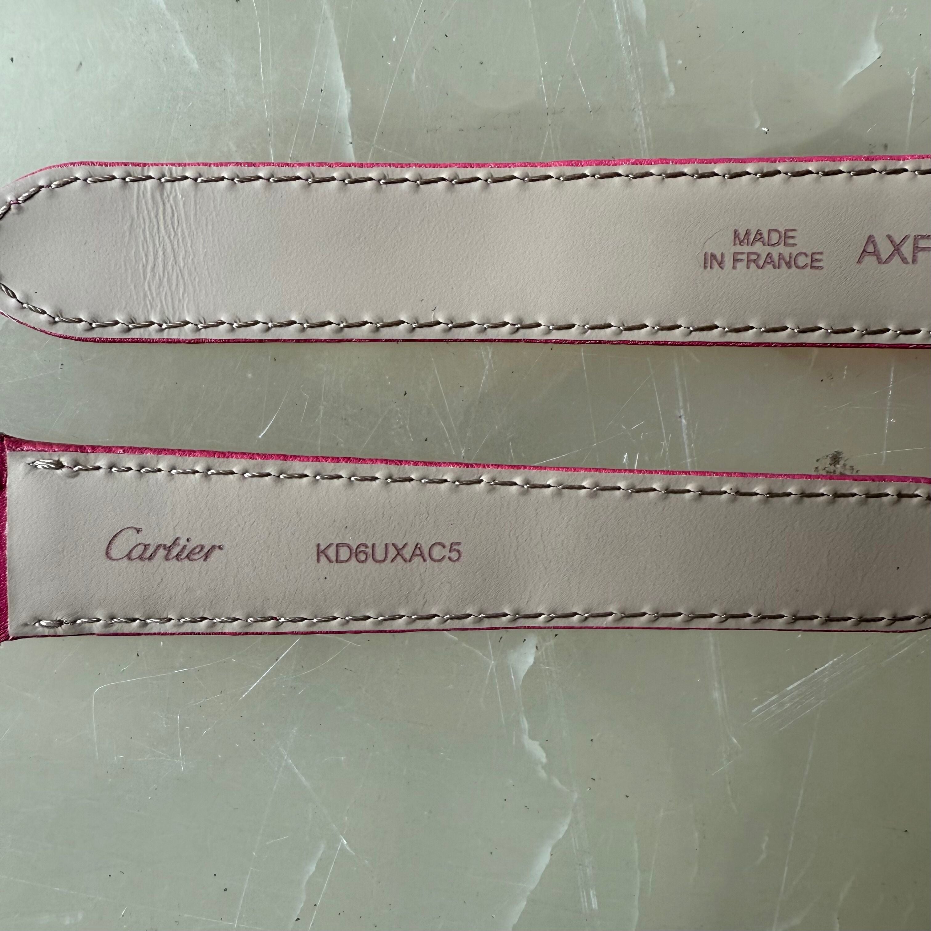 Authentic Cartier Pink Calfskin Watch Strap Band 18mm KD6UXAC5