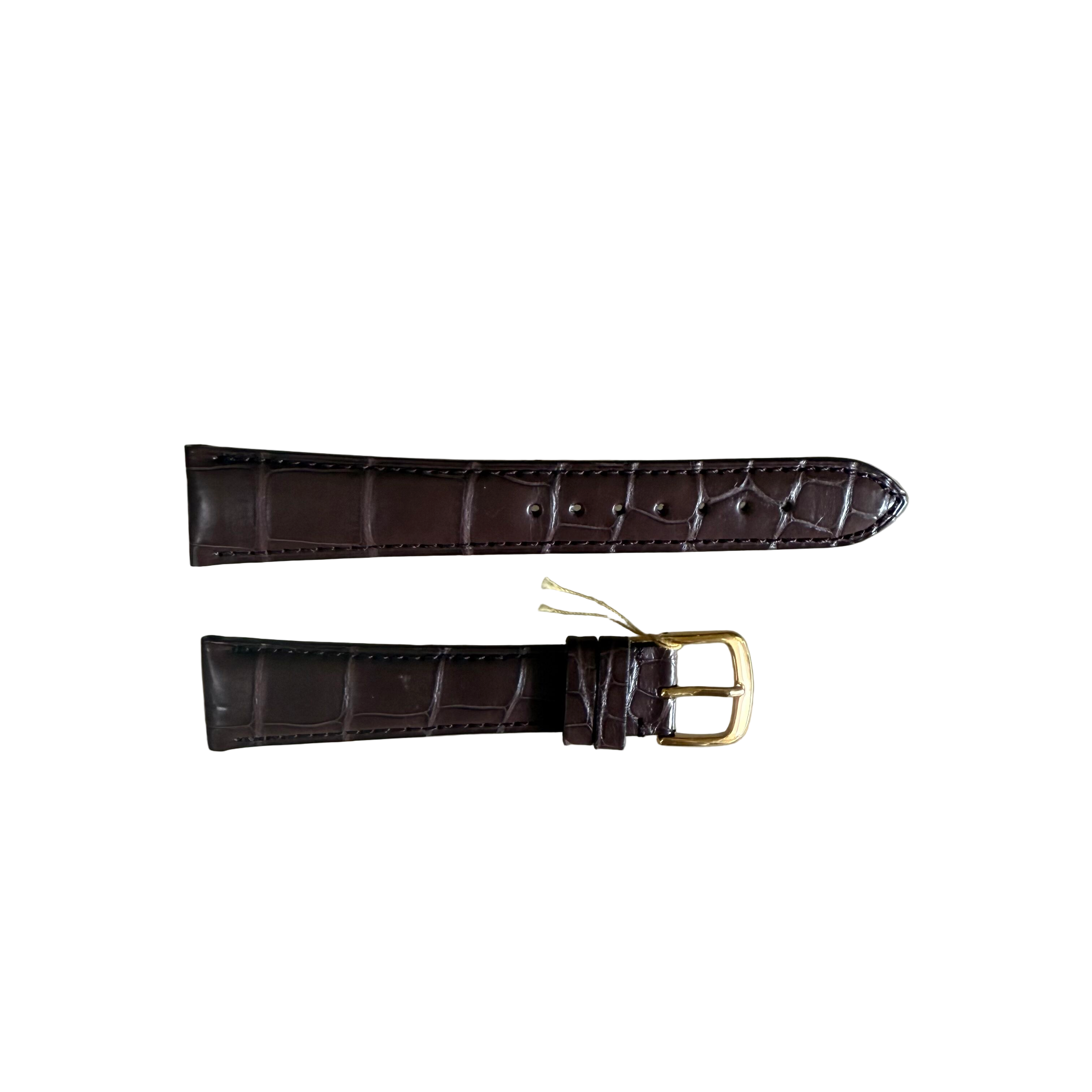 Genuine Alligator Brown Watch Strap Band 20mm Padded & Stitched w Buckle