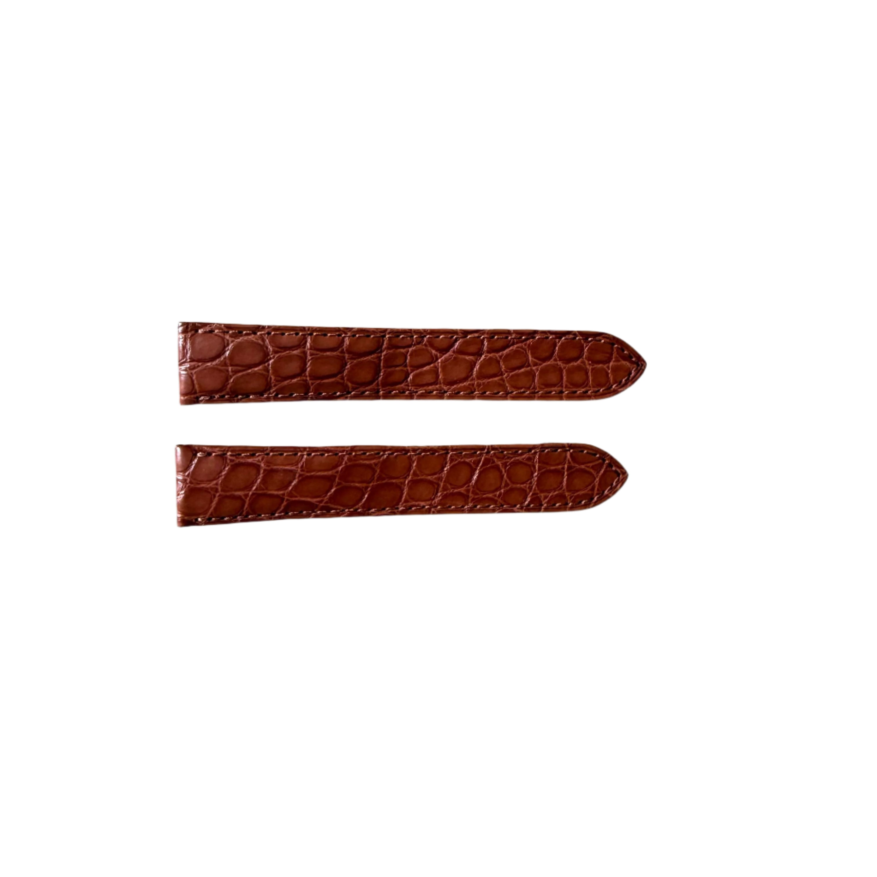 Authentic Cartier Brown Caiman Alligator Watch Strap Band 18mm KD25XV10