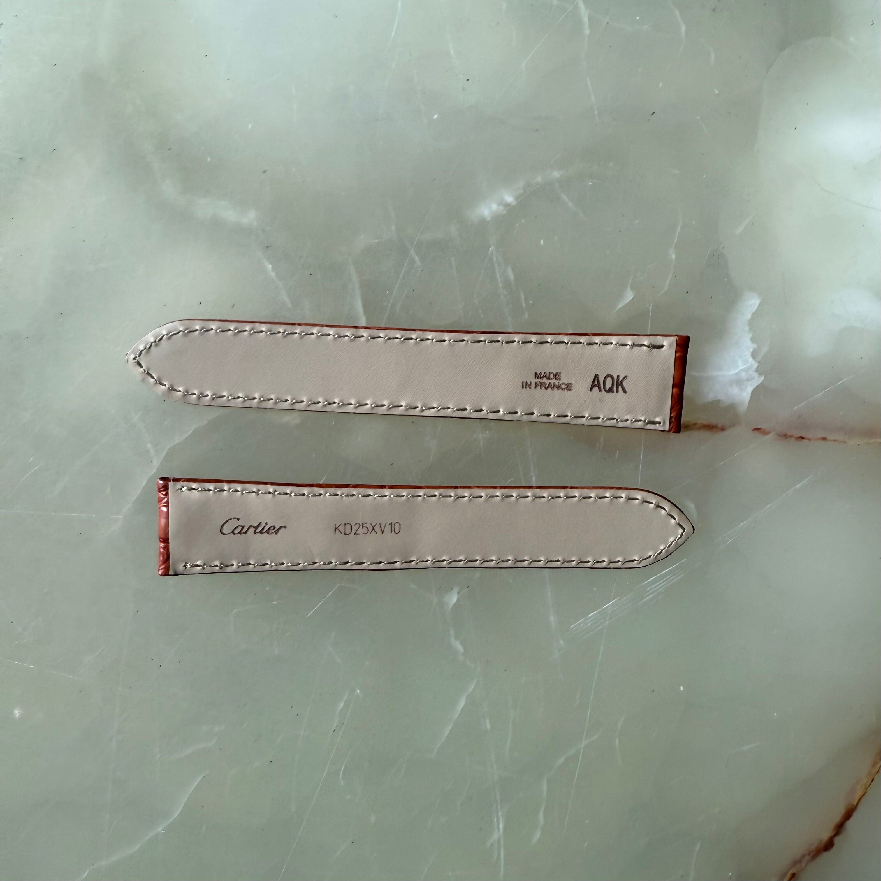 Authentic Cartier Brown Caiman Alligator Watch Strap Band 18mm KD25XV10