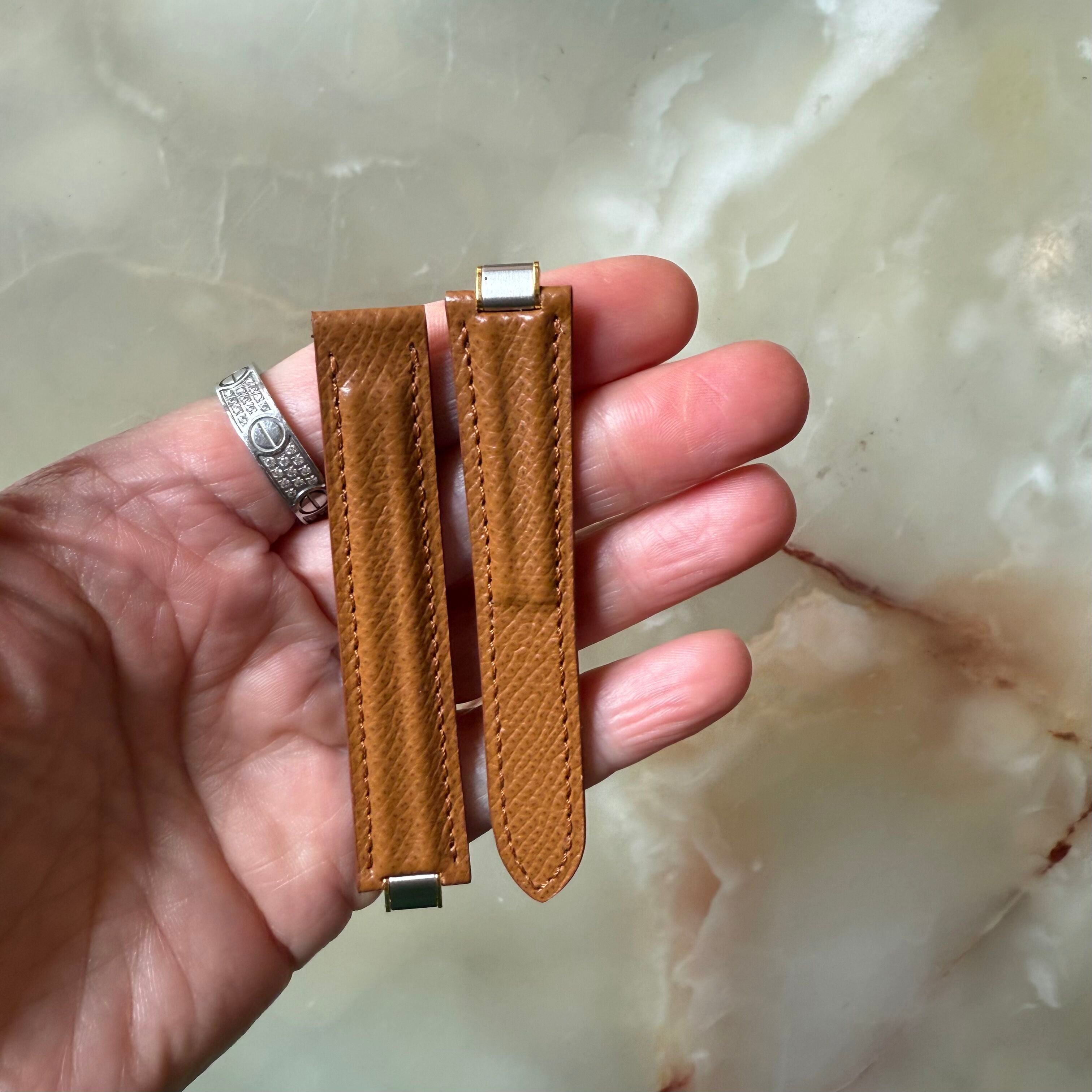Authentic Cartier 21 Must De Cartier Brown Leather Watch Strap Band 16mm KD08D368-S19