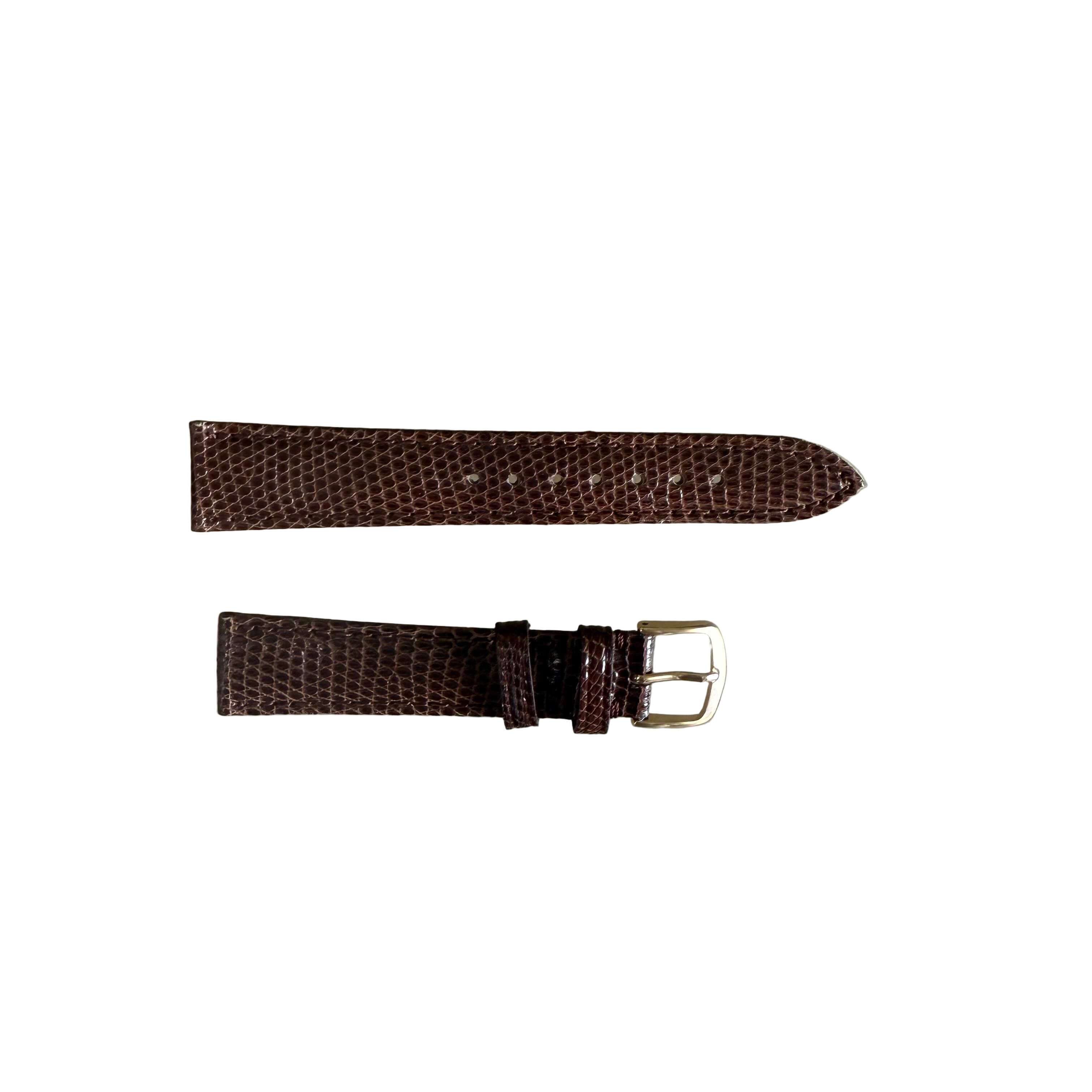 Genuine Lizard Brown Watch Strap Band 18mm Padded & Stitched w Buckle
