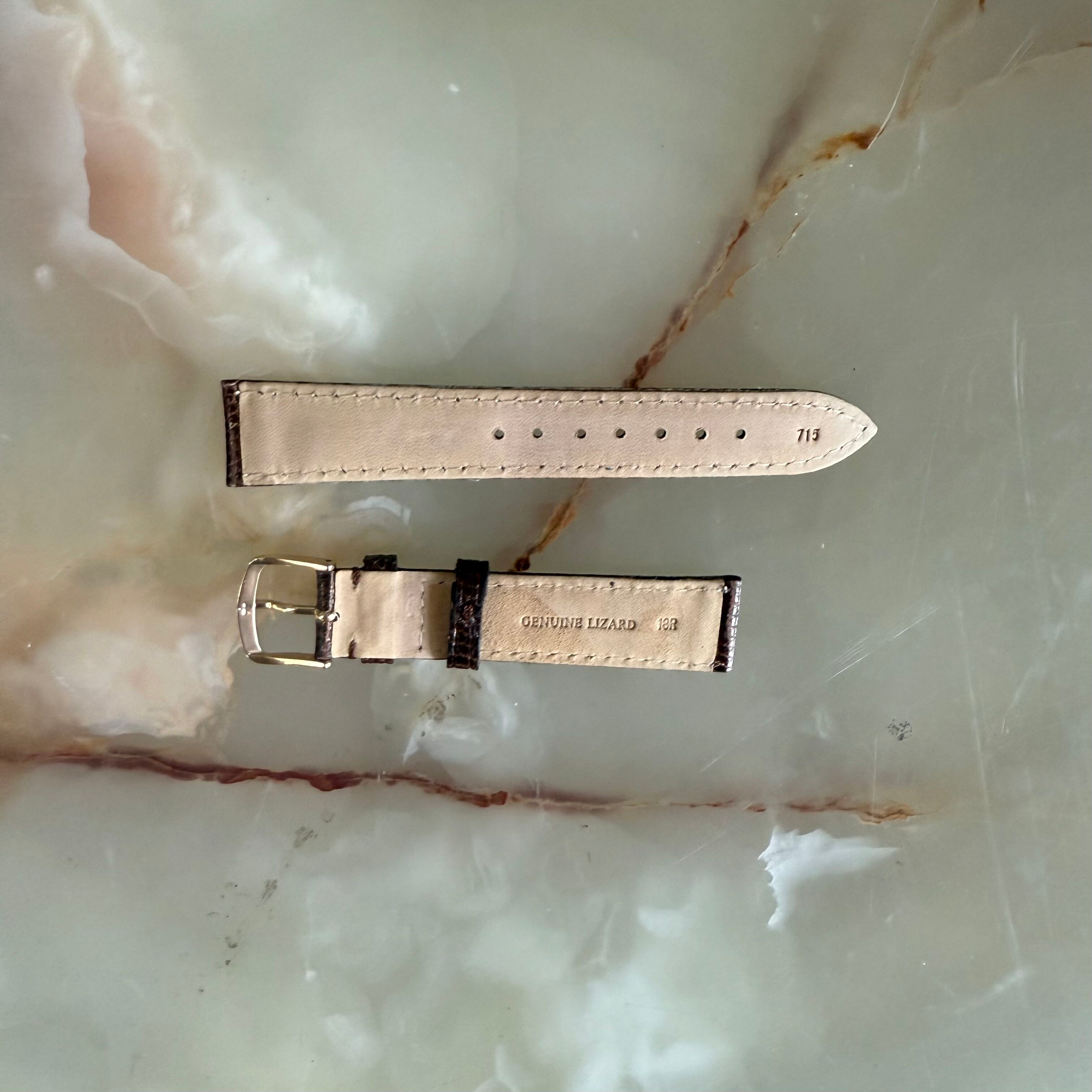 Genuine Lizard Brown Watch Strap Band 18mm Padded & Stitched w Buckle