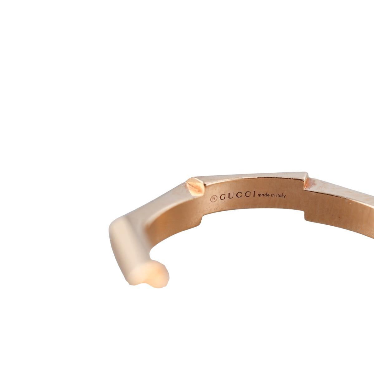 Gucci Link to Love 18K Rose Gold Studded 3mm Band Ring
