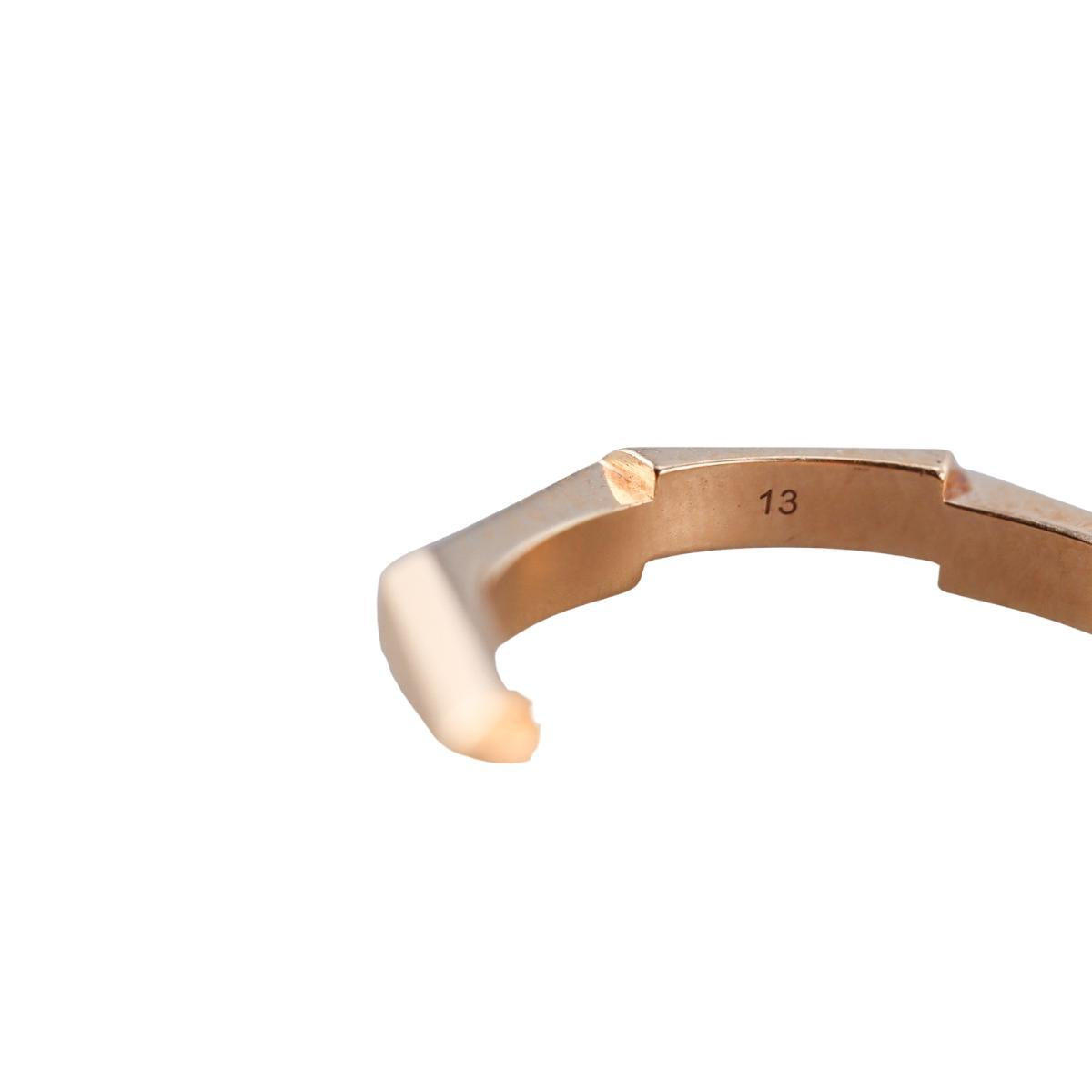 Gucci Link to Love 18K Rose Gold Studded 3mm Band Ring