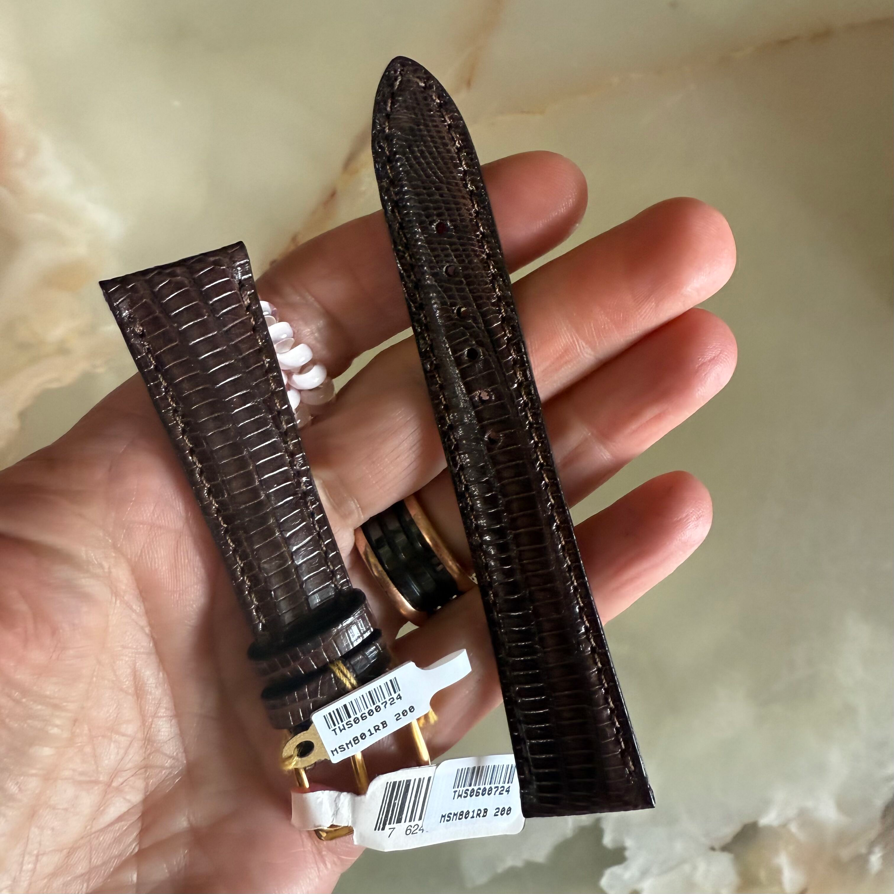 Genuine Lizard Brown Watch Strap Band 20mm Padded & Stitched w Buckle