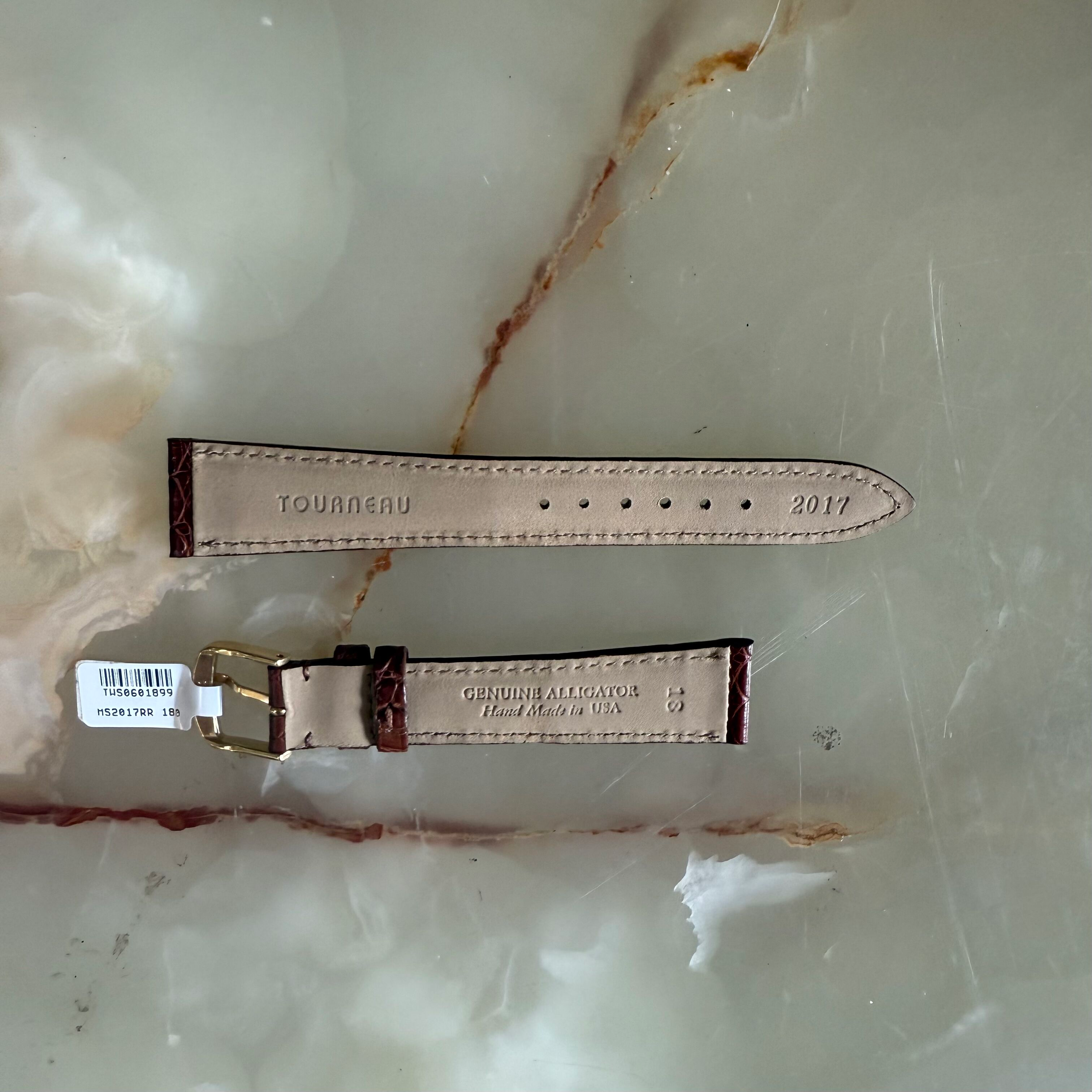 Genuine Alligator Brown Watch Strap Band 18mm Padded & Stitched w Buckle