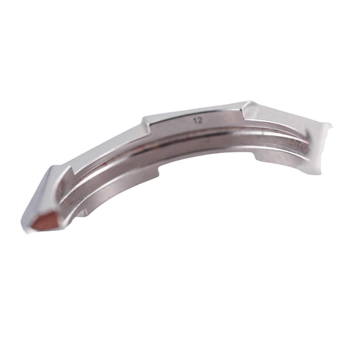 Gucci Link to Love 18K White Gold Studded 4mm Band Ring