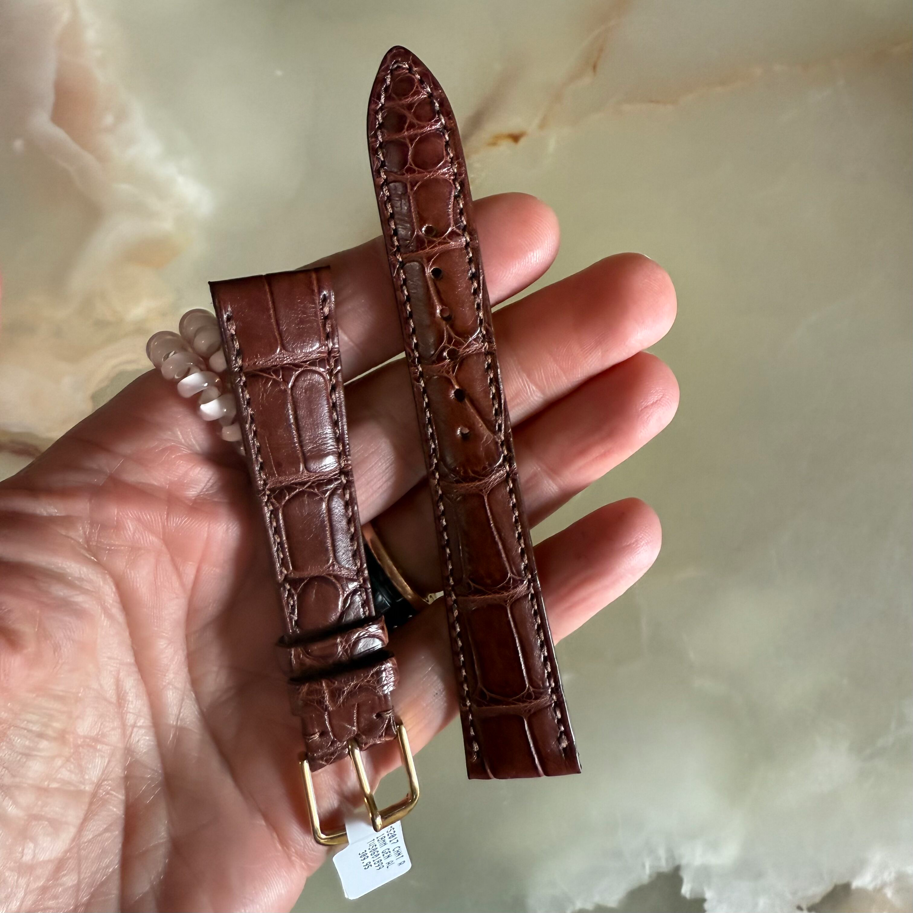 Genuine Alligator Brown Watch Strap Band 18mm Padded & Stitched w Buckle