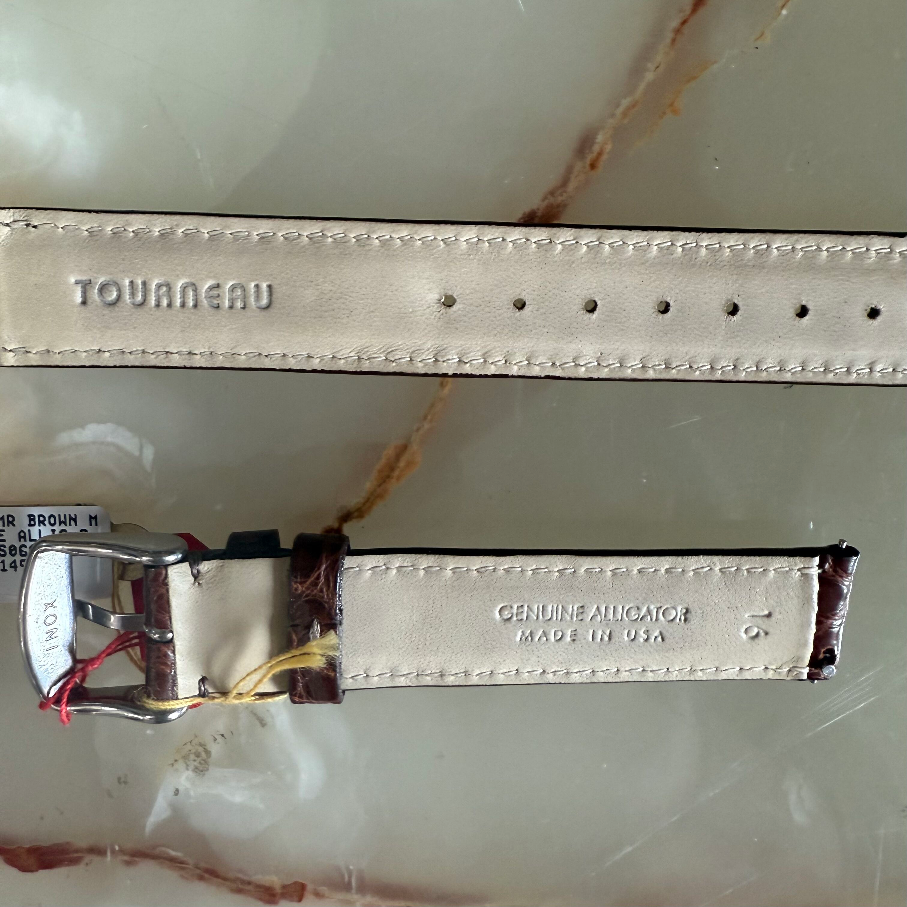 Genuine Alligator Brown Watch Strap Band 16mm Padded & Stitched w Buckle