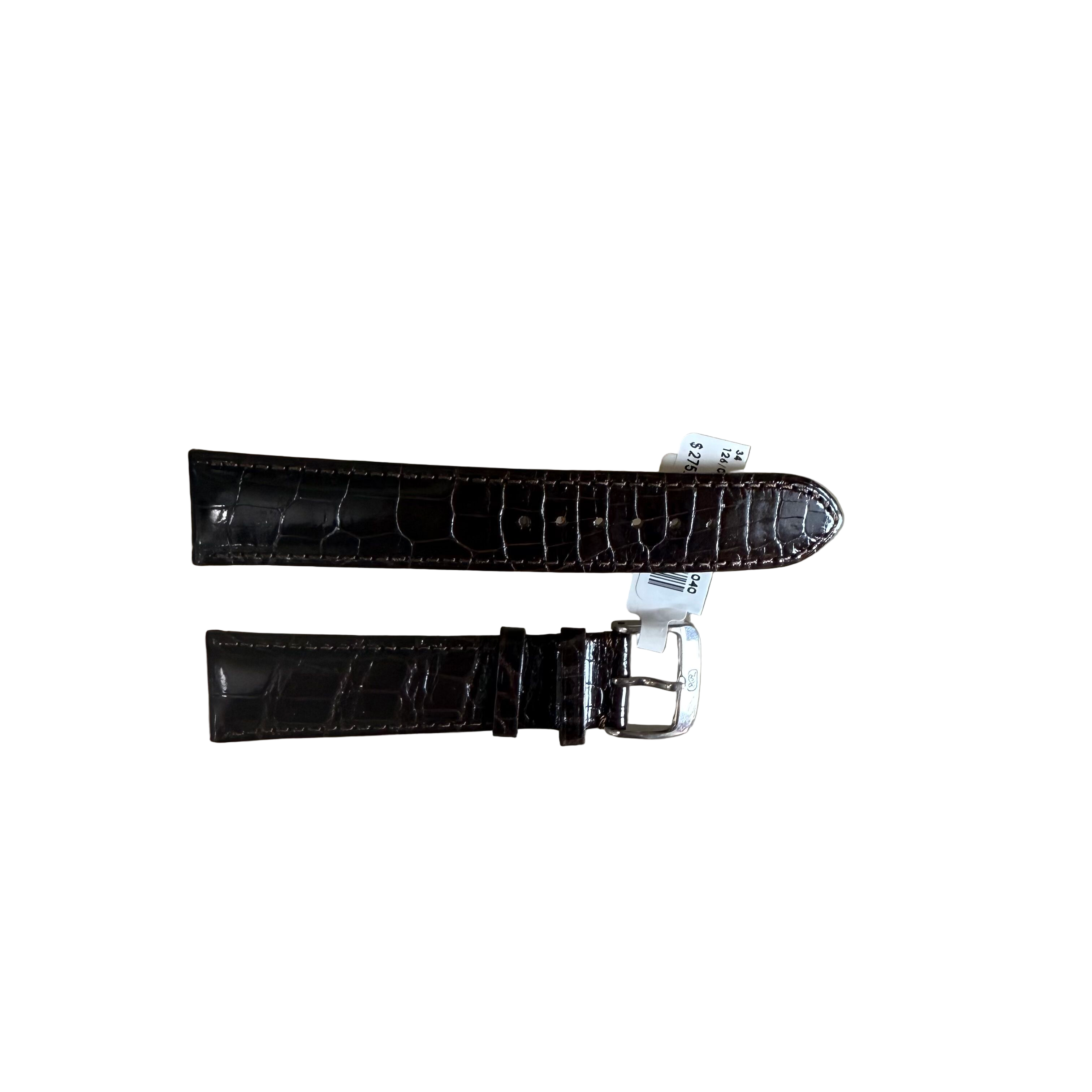 Genuine Alligator Brown Watch Strap Band 20mm Padded & Stitched w Buckle
