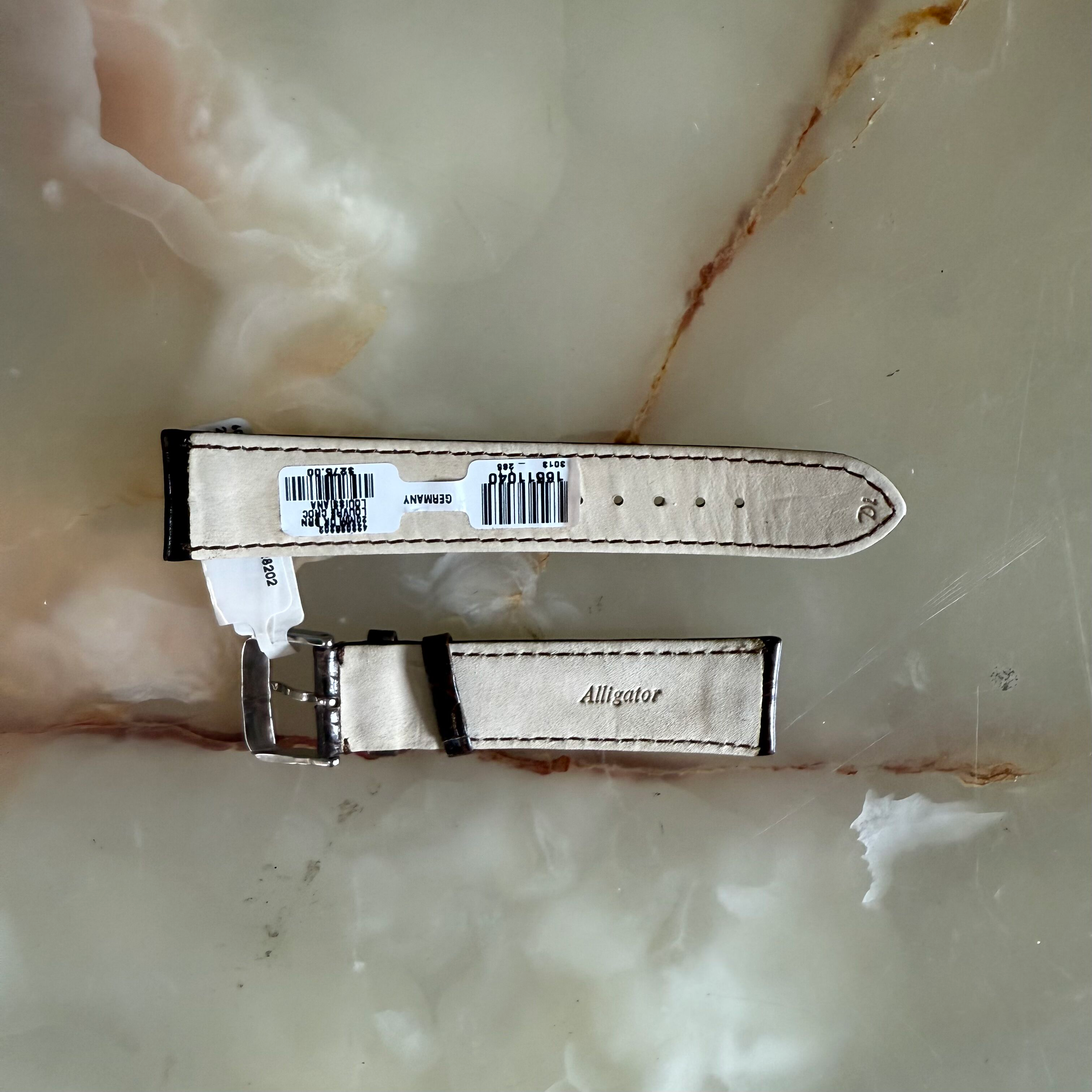 Genuine Alligator Brown Watch Strap Band 20mm Padded & Stitched w Buckle
