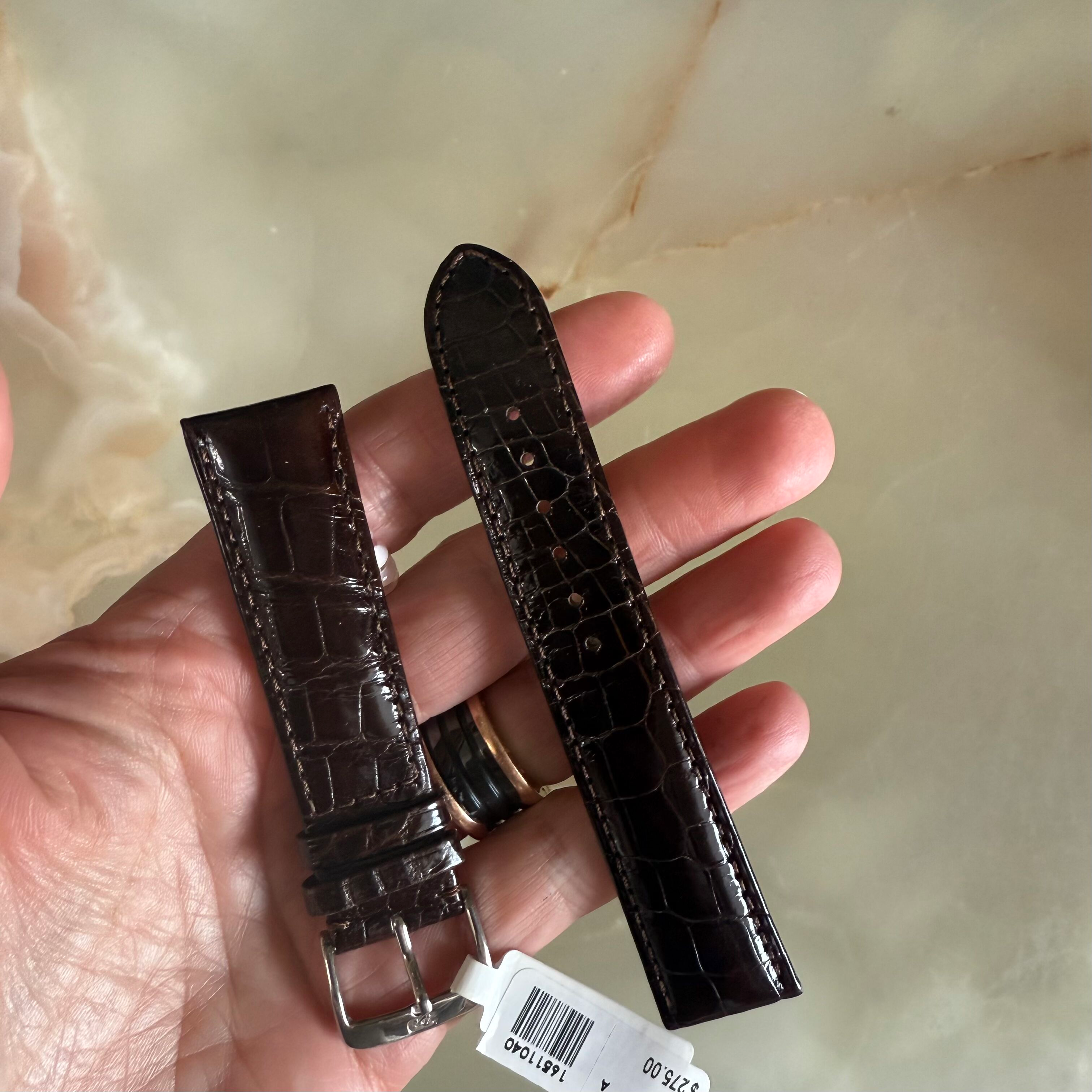 Genuine Alligator Brown Watch Strap Band 20mm Padded & Stitched w Buckle