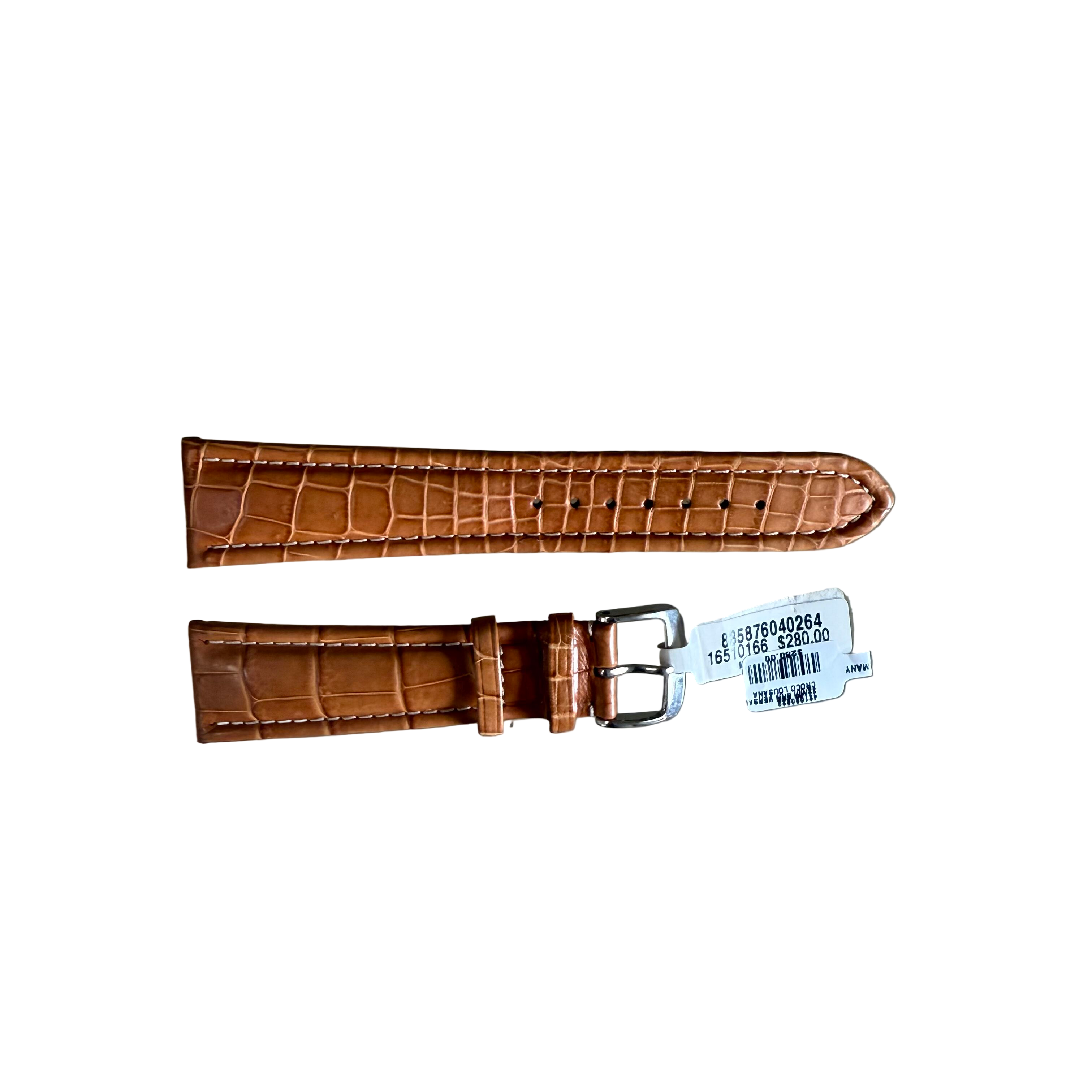 Genuine Alligator Brown Watch Strap Band 22mm Padded & Stitched w Buckle