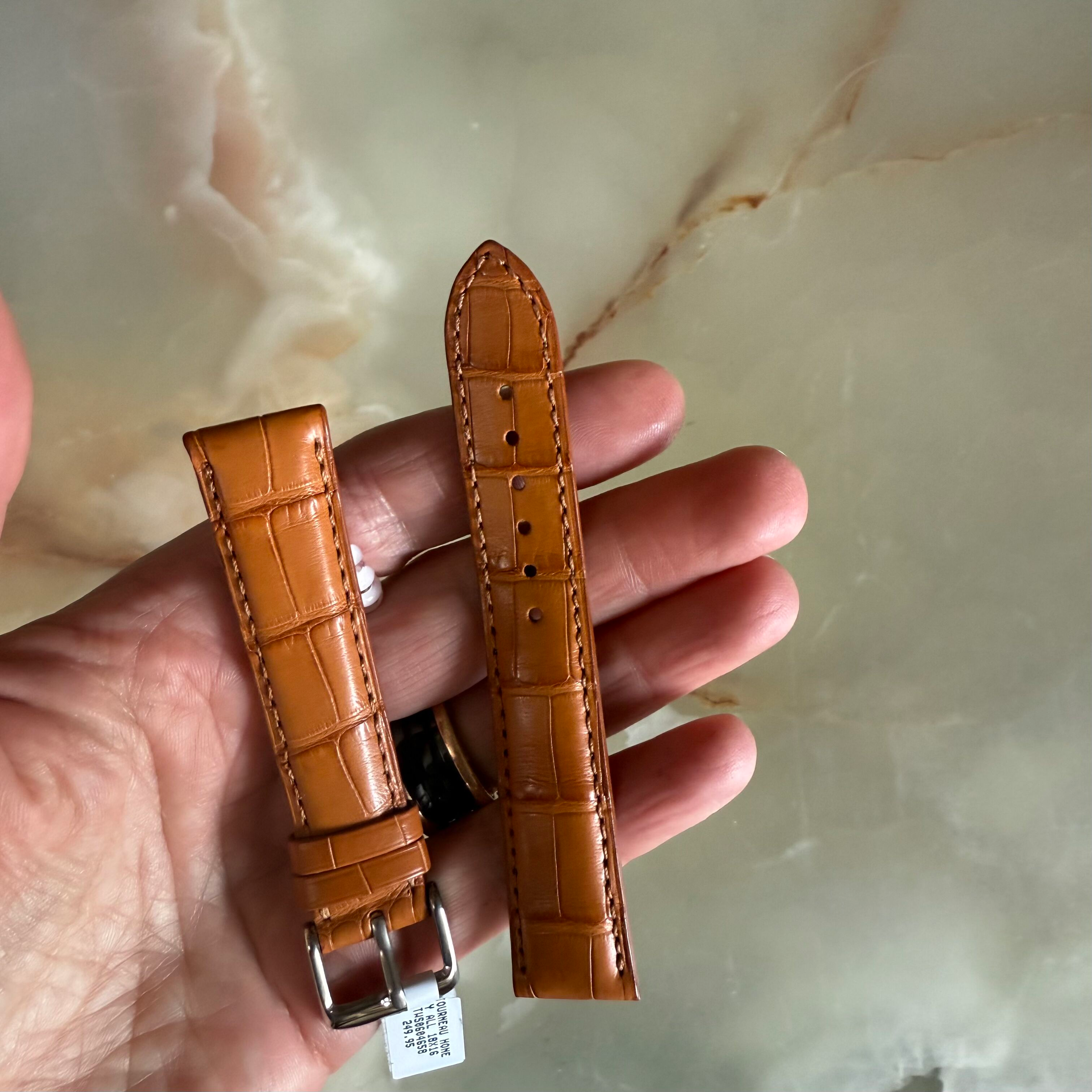 Genuine Alligator Brown Watch Strap Band 18mm Padded & Stitched w Buckle