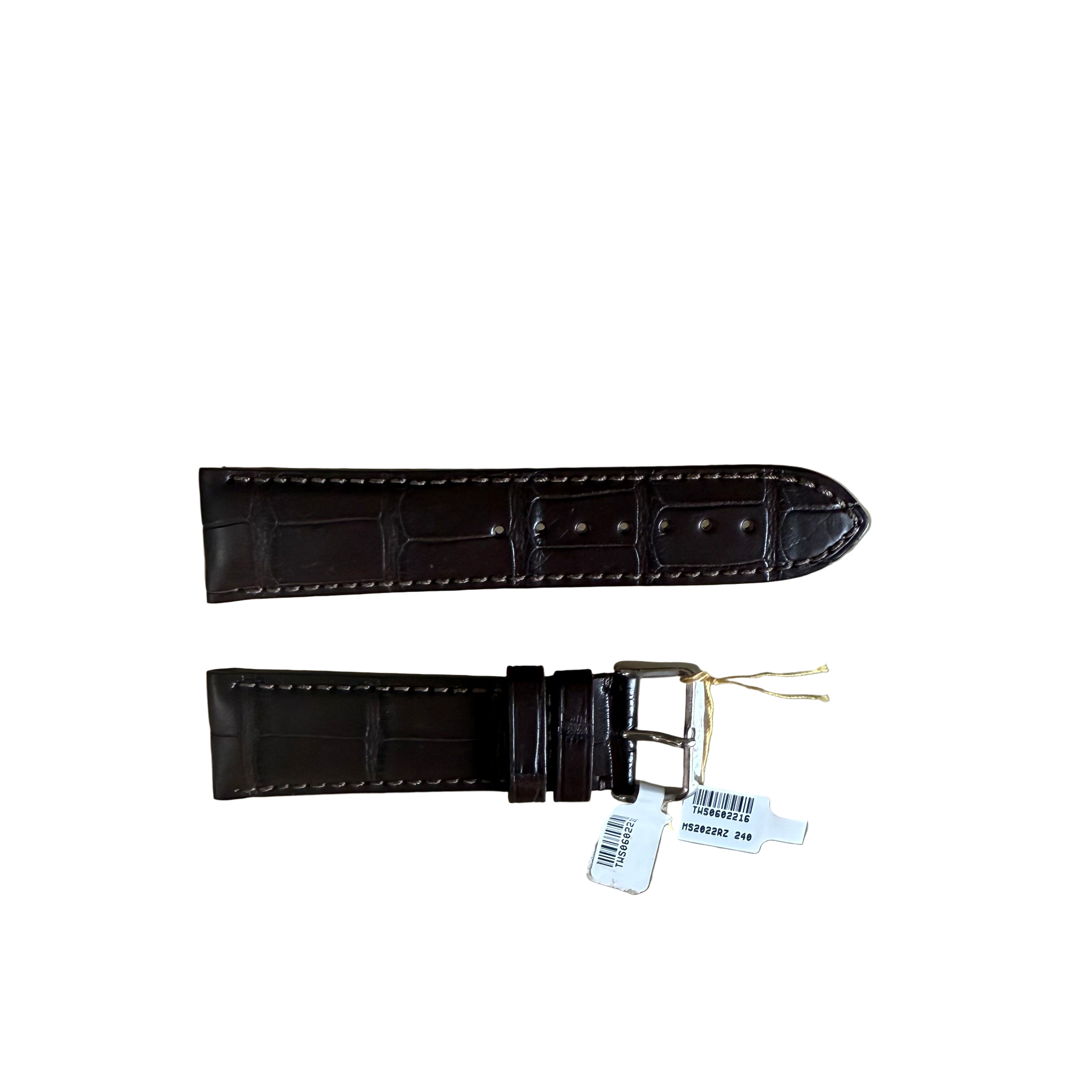 Genuine Alligator Brown Watch Strap Band 24mm Padded & Stitched w Buckle