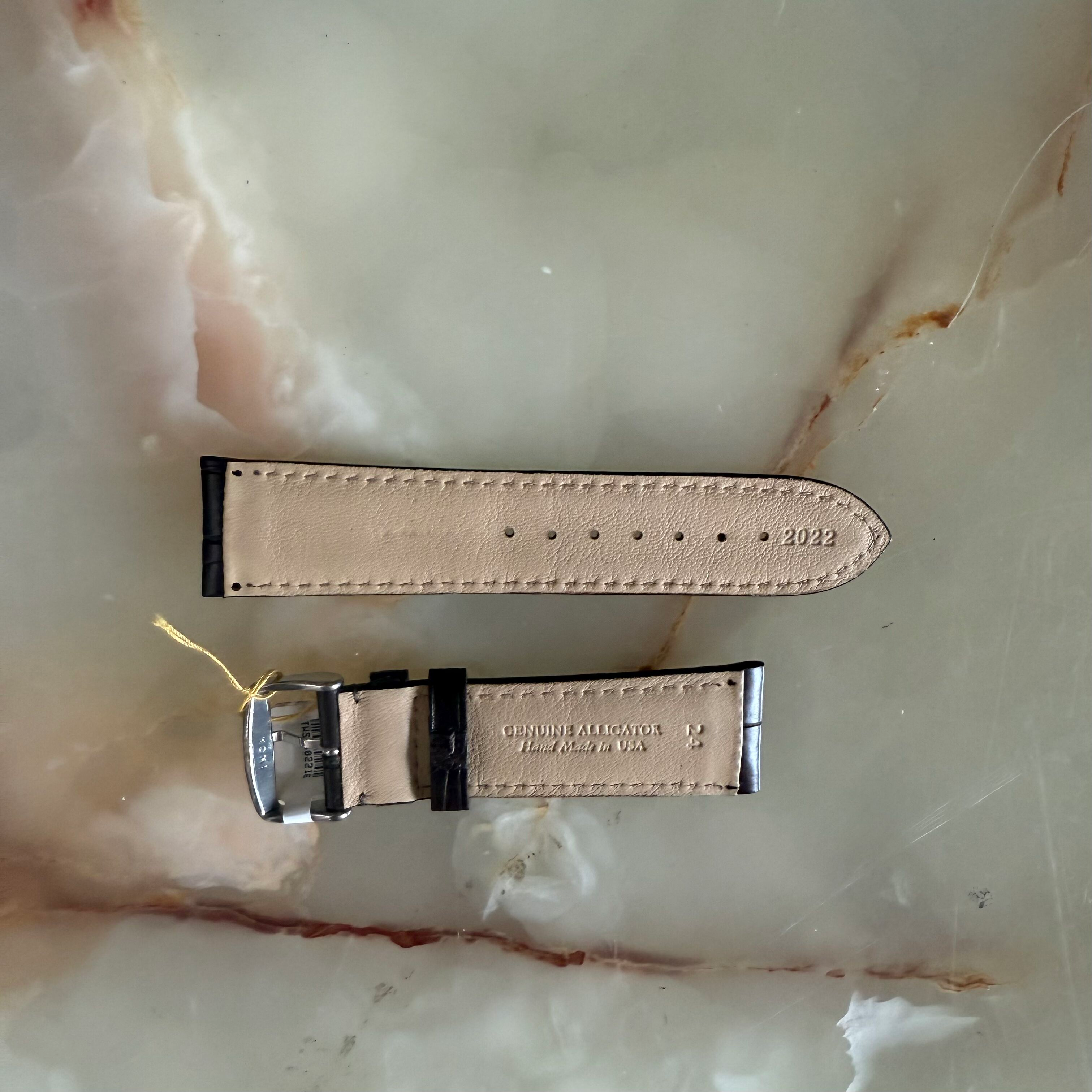 Genuine Alligator Brown Watch Strap Band 24mm Padded & Stitched w Buckle