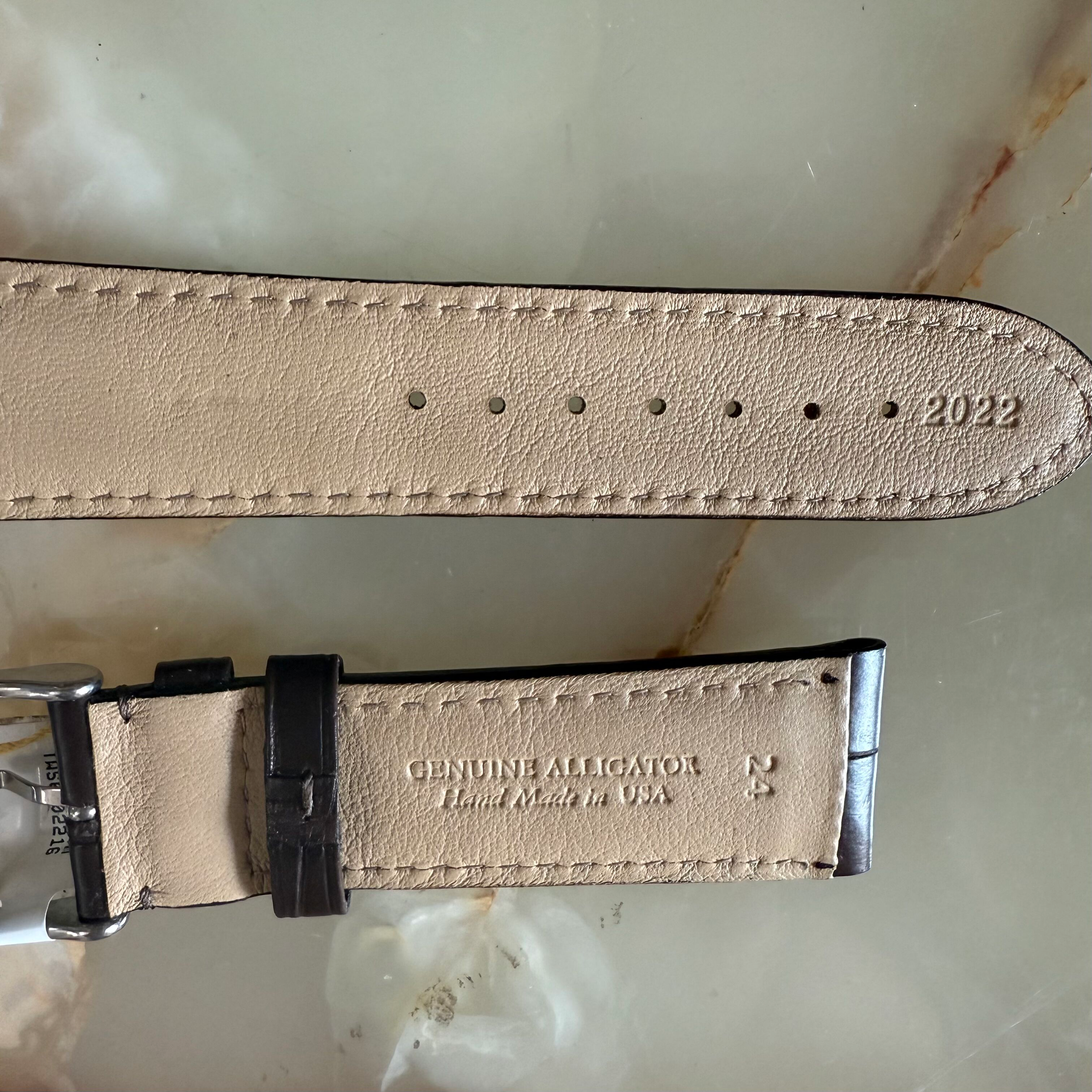 Genuine Alligator Brown Watch Strap Band 24mm Padded & Stitched w Buckle
