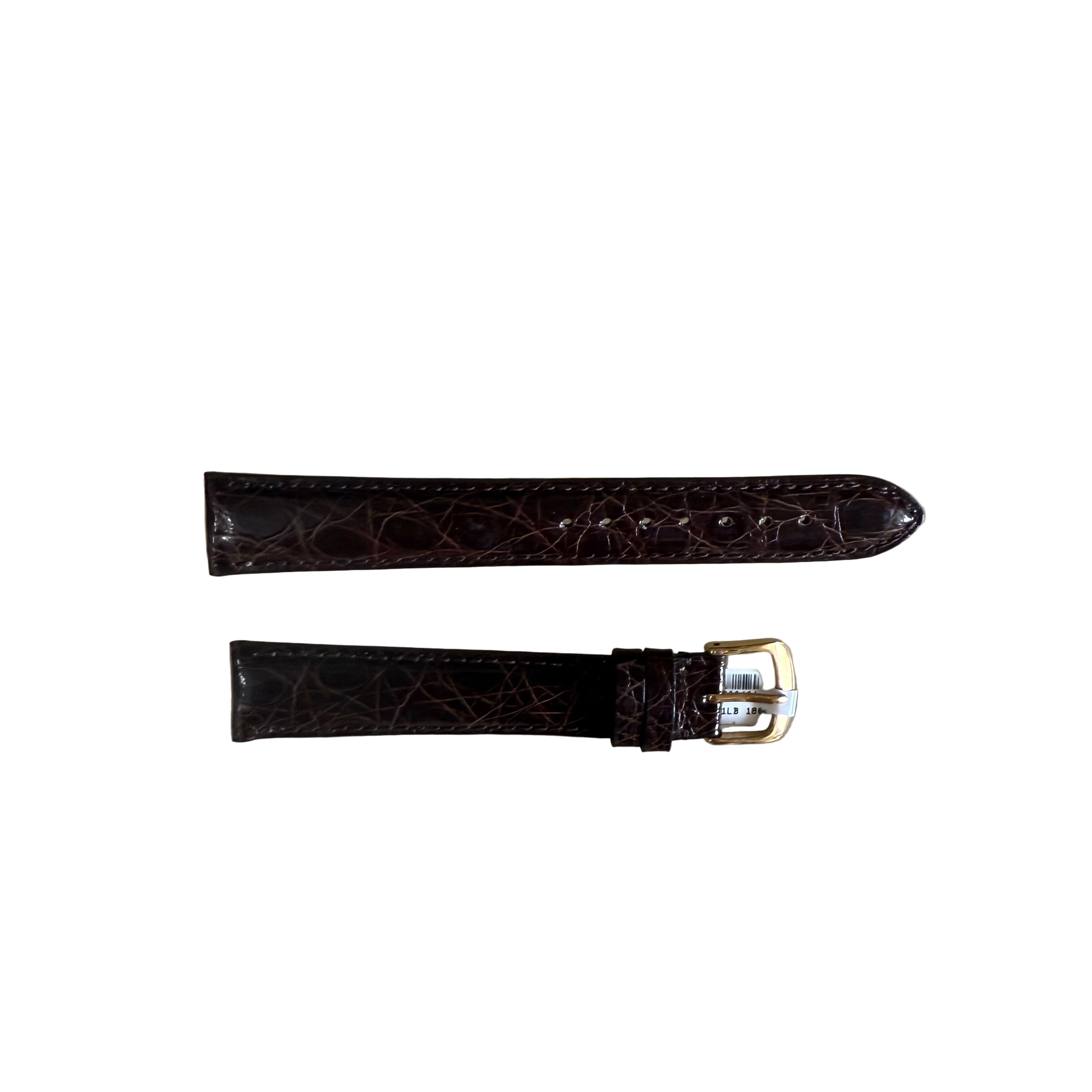 Genuine Crocodile Brown Watch Strap Band 18mm Padded & Stitched w Buckle