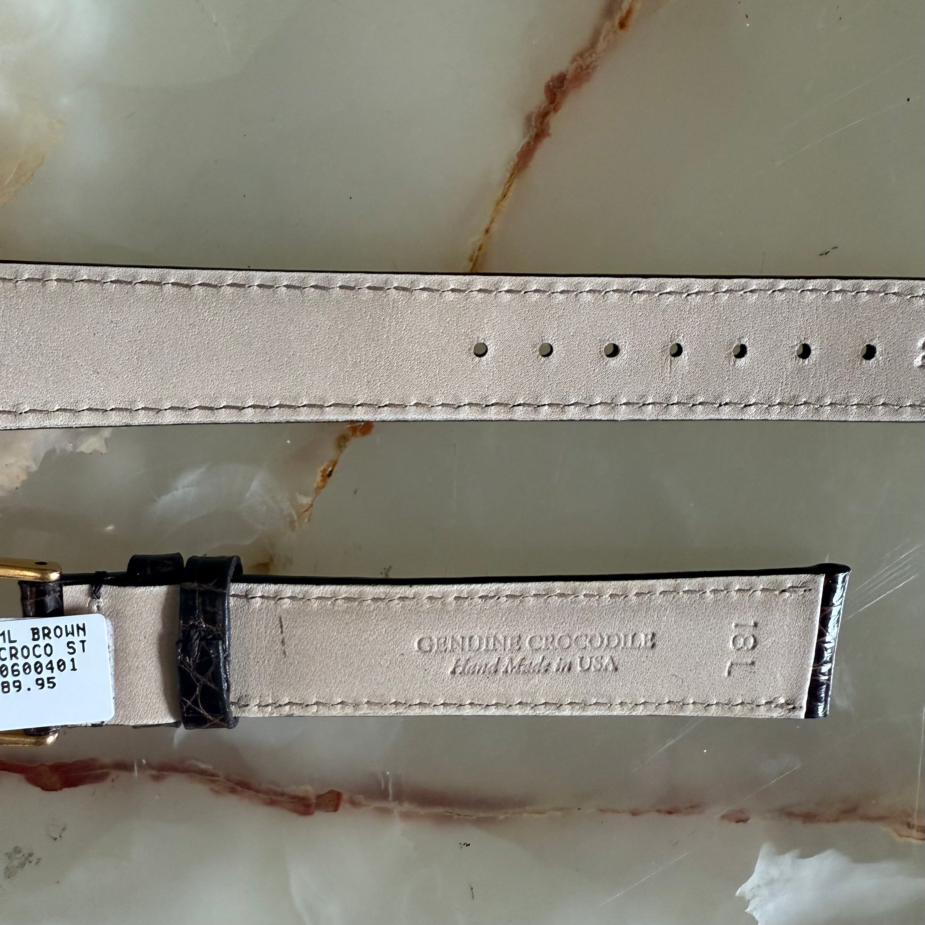 Genuine Crocodile Brown Watch Strap Band 18mm Padded & Stitched w Buckle