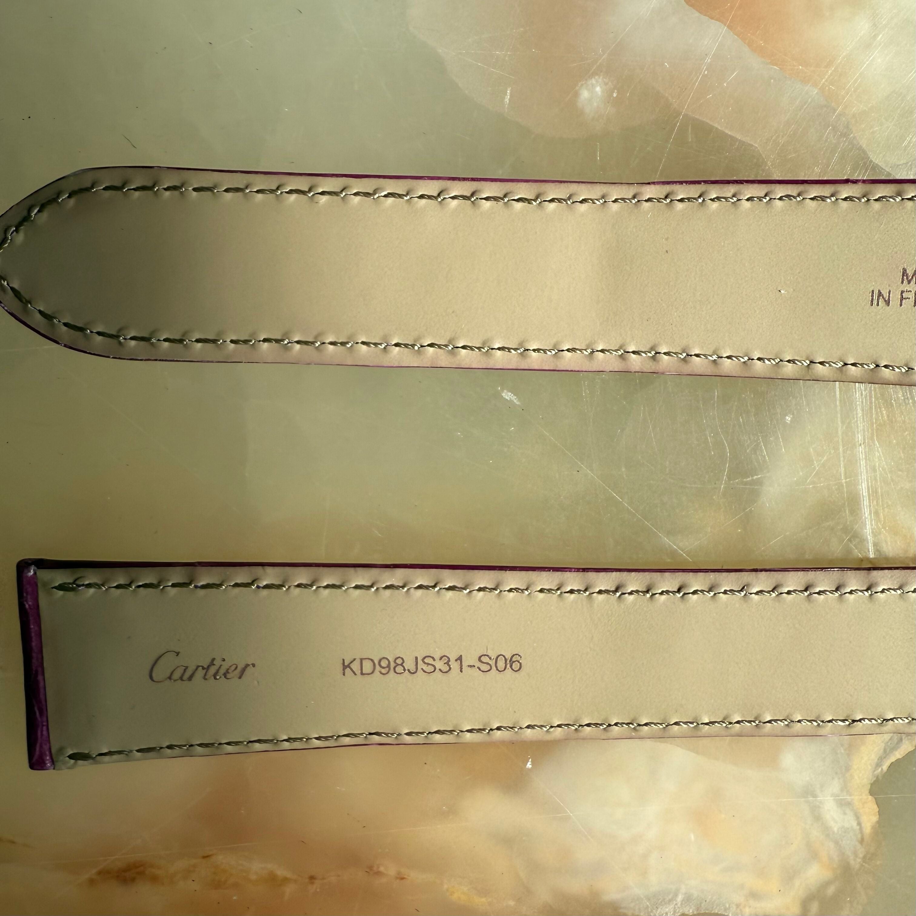 Authentic Cartier Purple Alligator Watch Strap Band 21mm KD98JS31-S06
