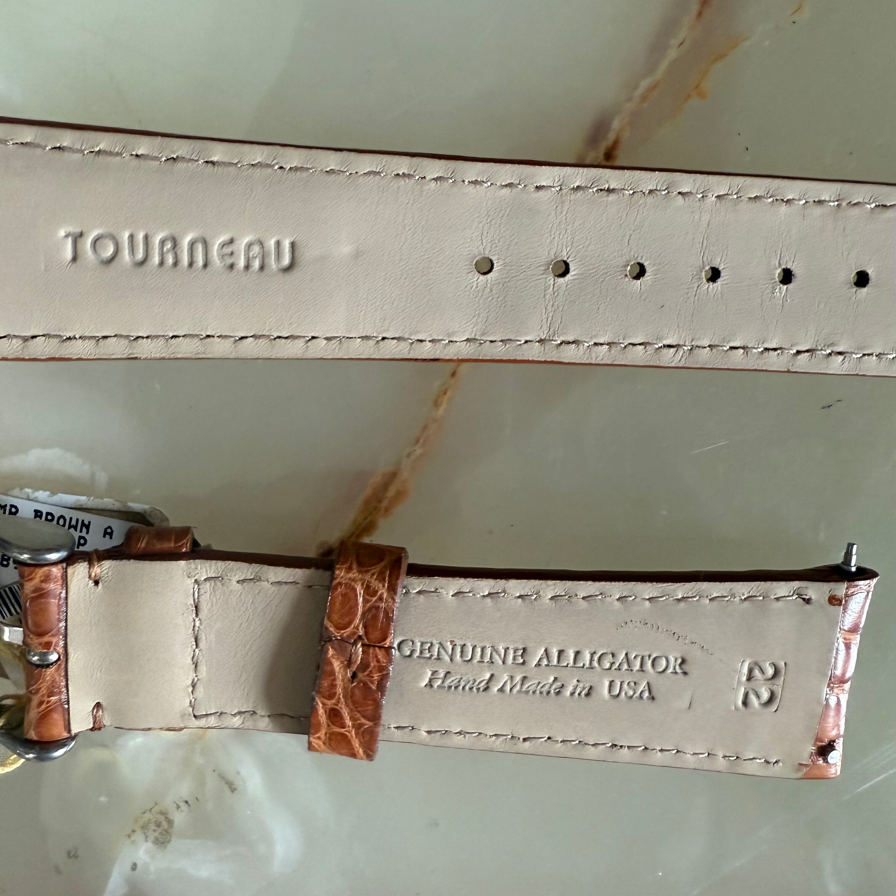 Genuine Alligator Brown Watch Strap Band 22mm Padded & Stitched w Buckle