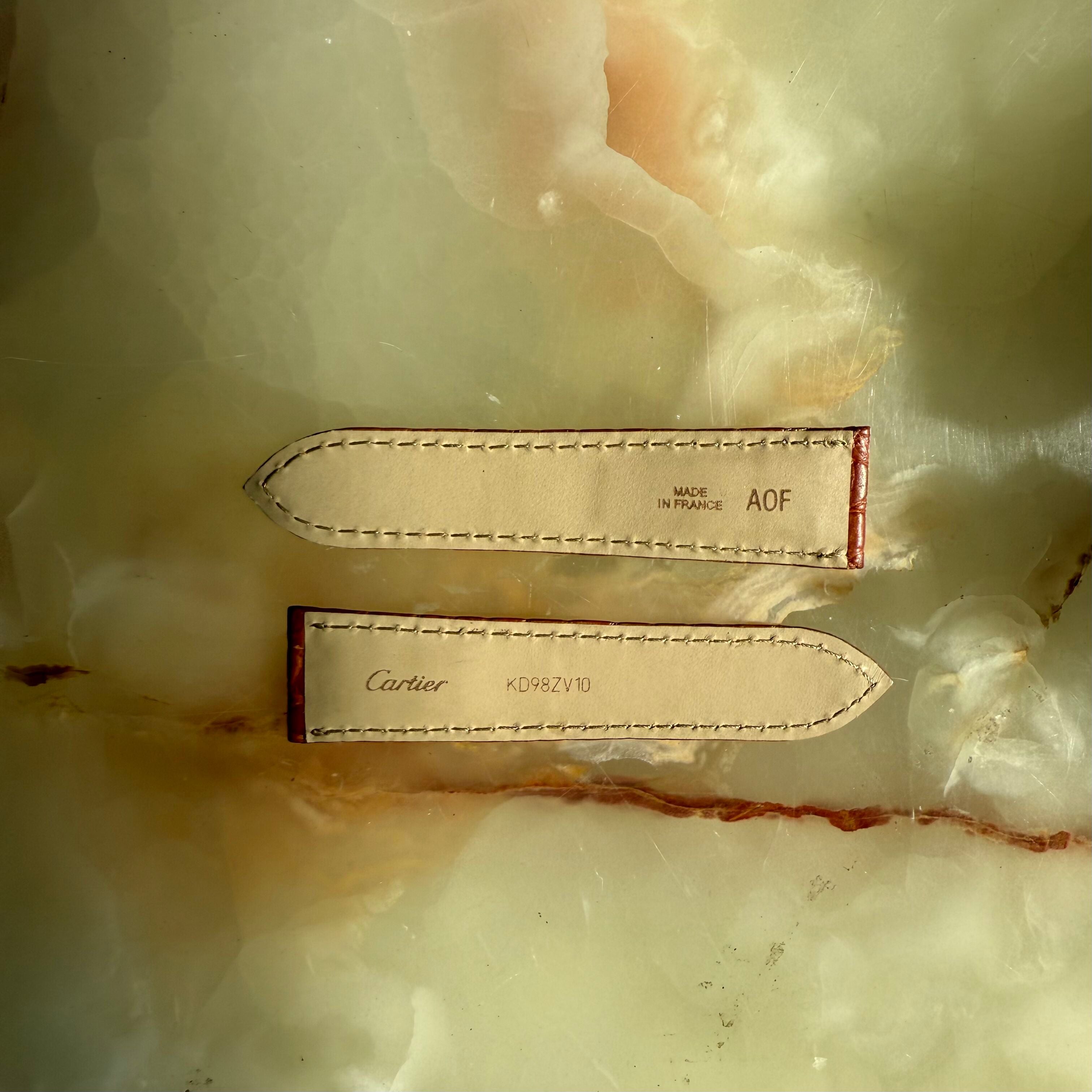 Authentic Cartier Brown Alligator Watch Strap Band 20mm KD98ZV10