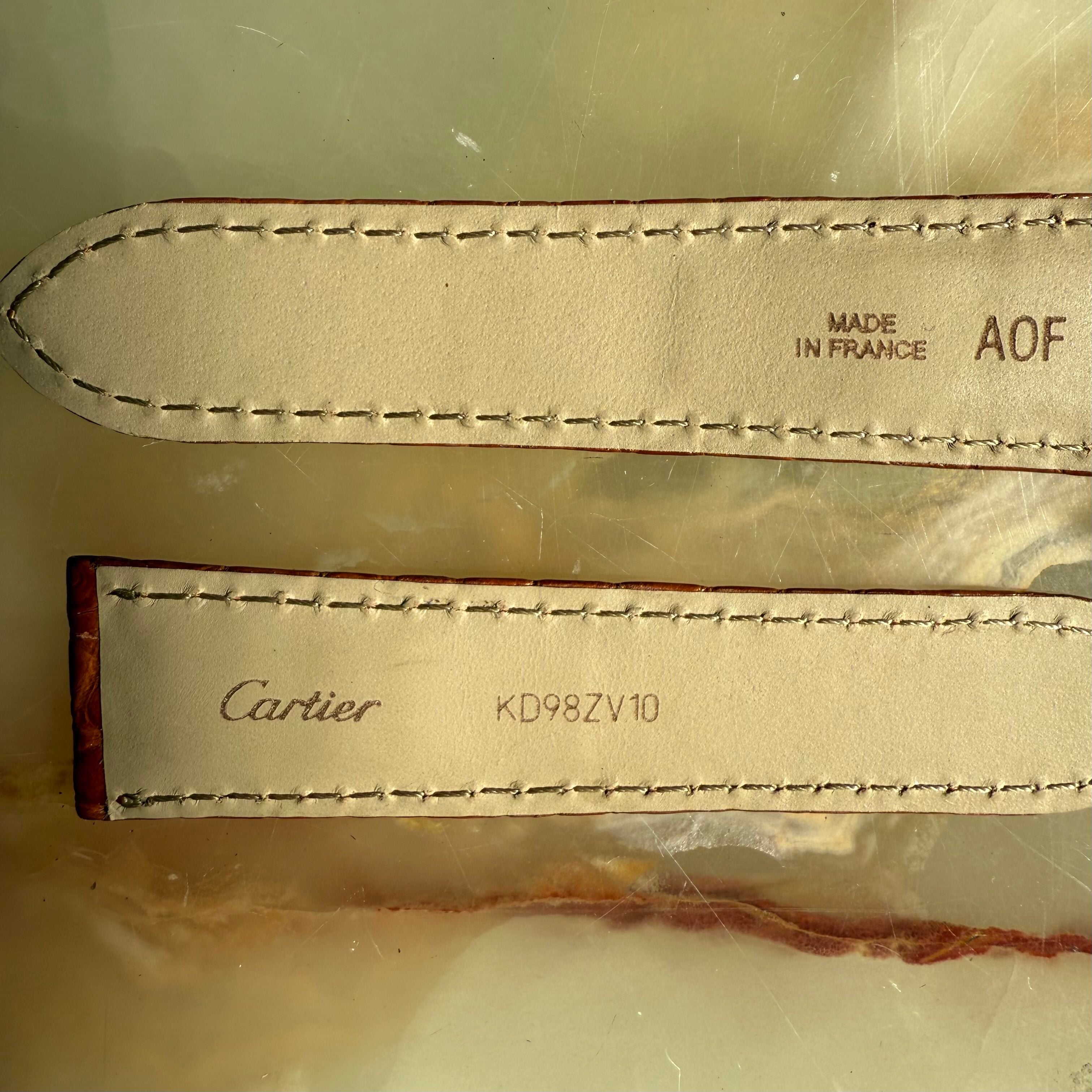 Authentic Cartier Brown Alligator Watch Strap Band 20mm KD98ZV10