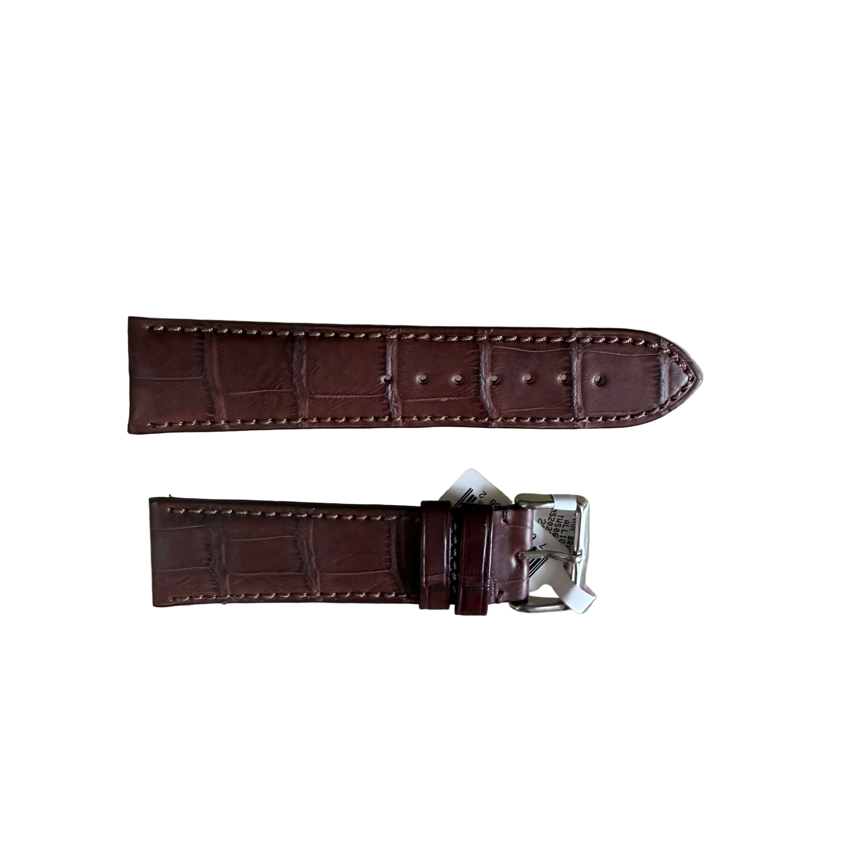 Genuine Alligator Brown Watch Strap Band 24mm Padded & Stitched w Buckle