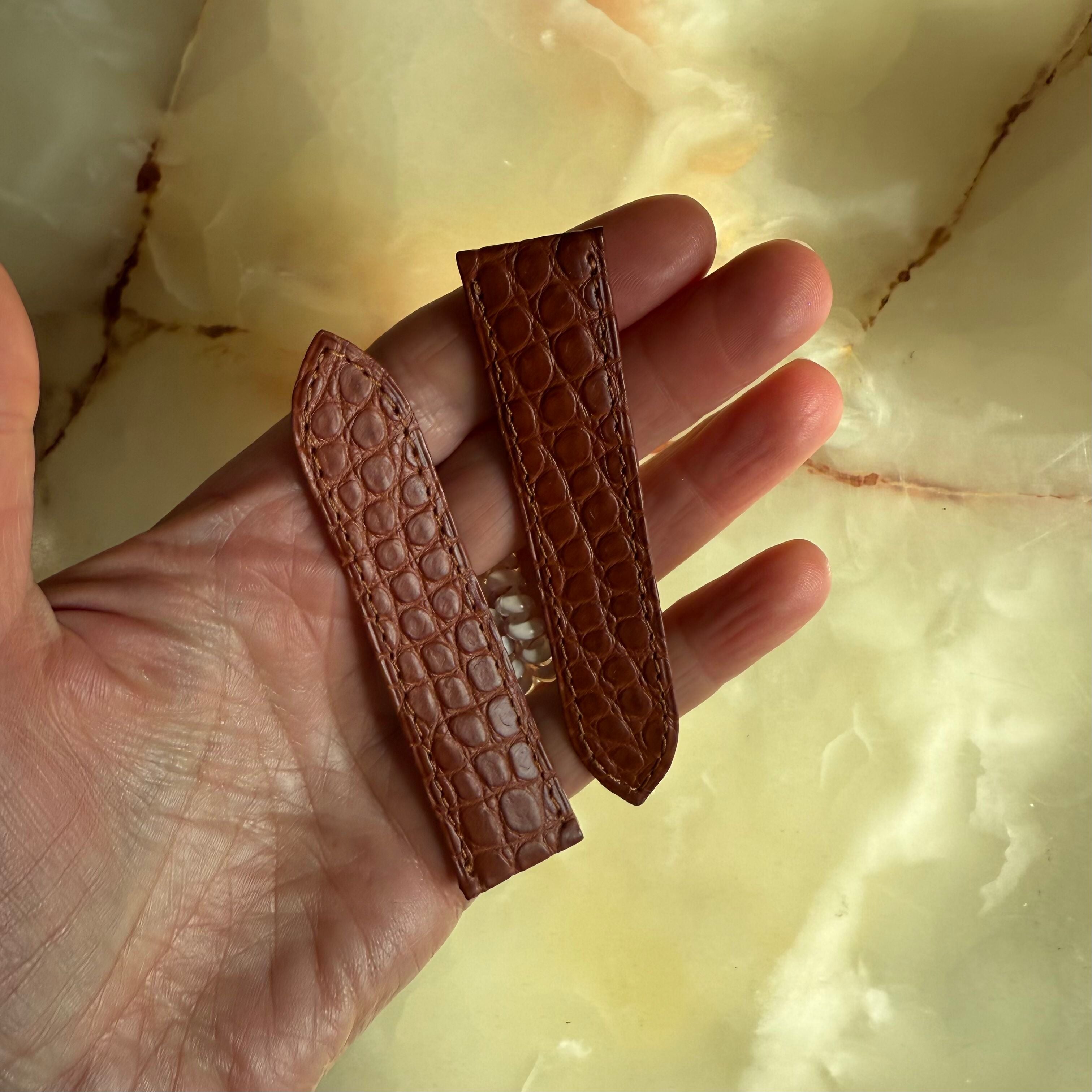 Authentic Cartier Brown Alligator Watch Strap Band 20mm KD98ZV10