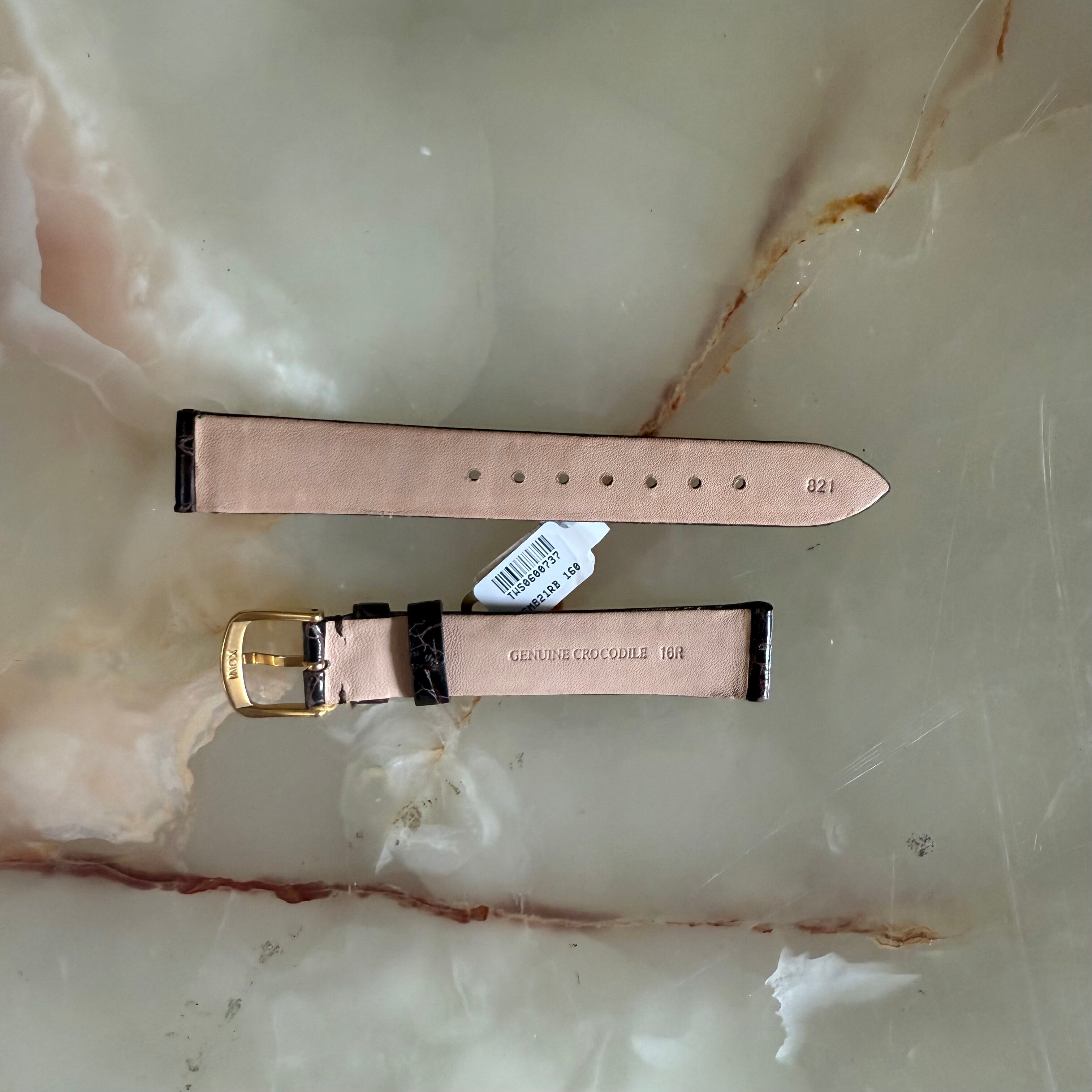 Genuine Crocodile Brown Watch Strap Band 16mm w Buckle