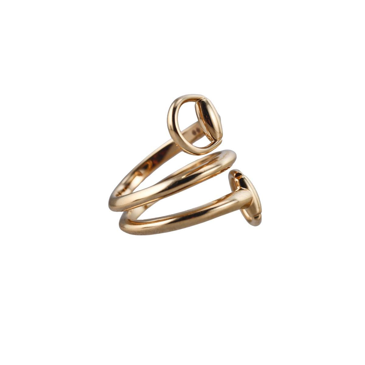 Gucci Horsebit 18K Yellow Gold Contrarie Ring