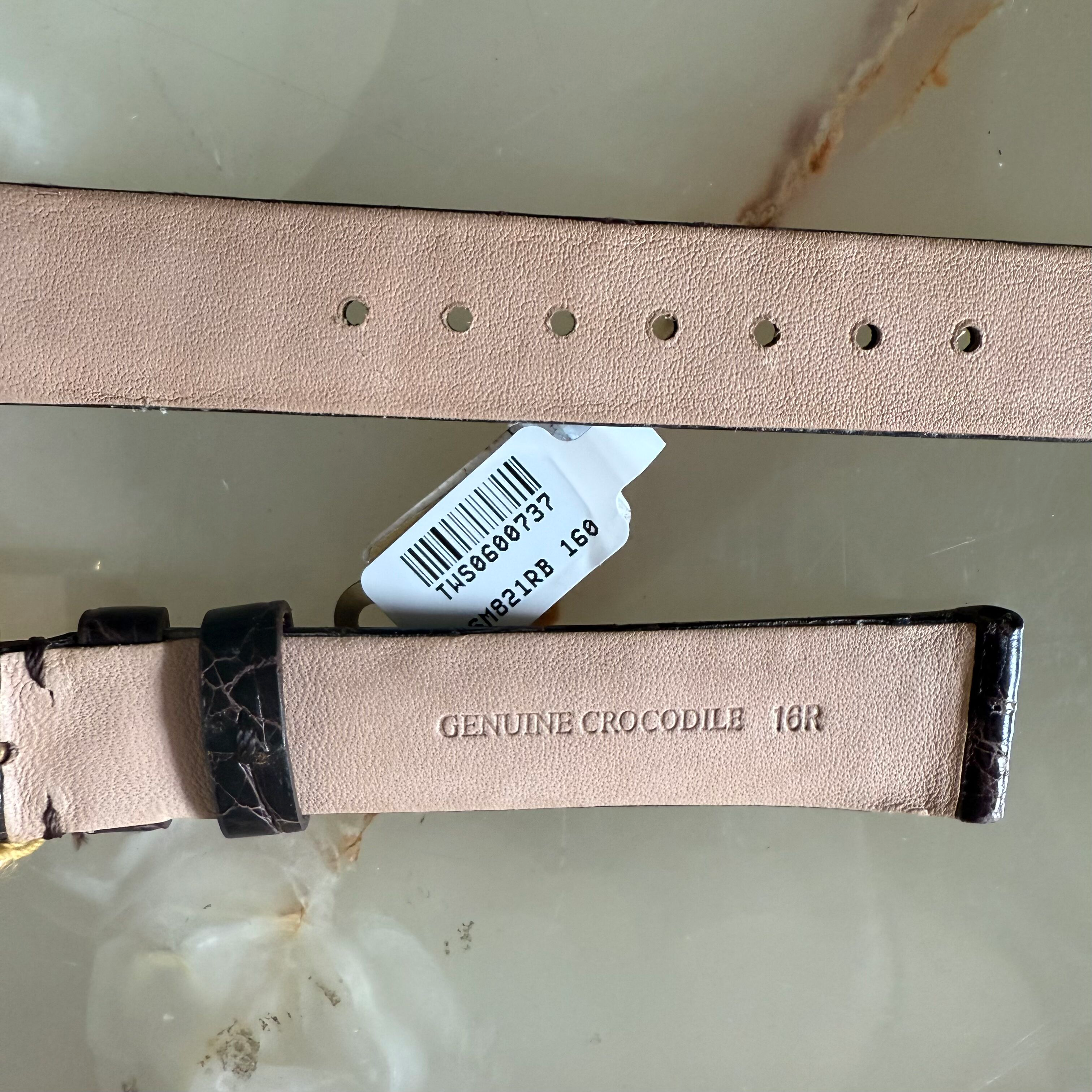 Genuine Crocodile Brown Watch Strap Band 16mm w Buckle