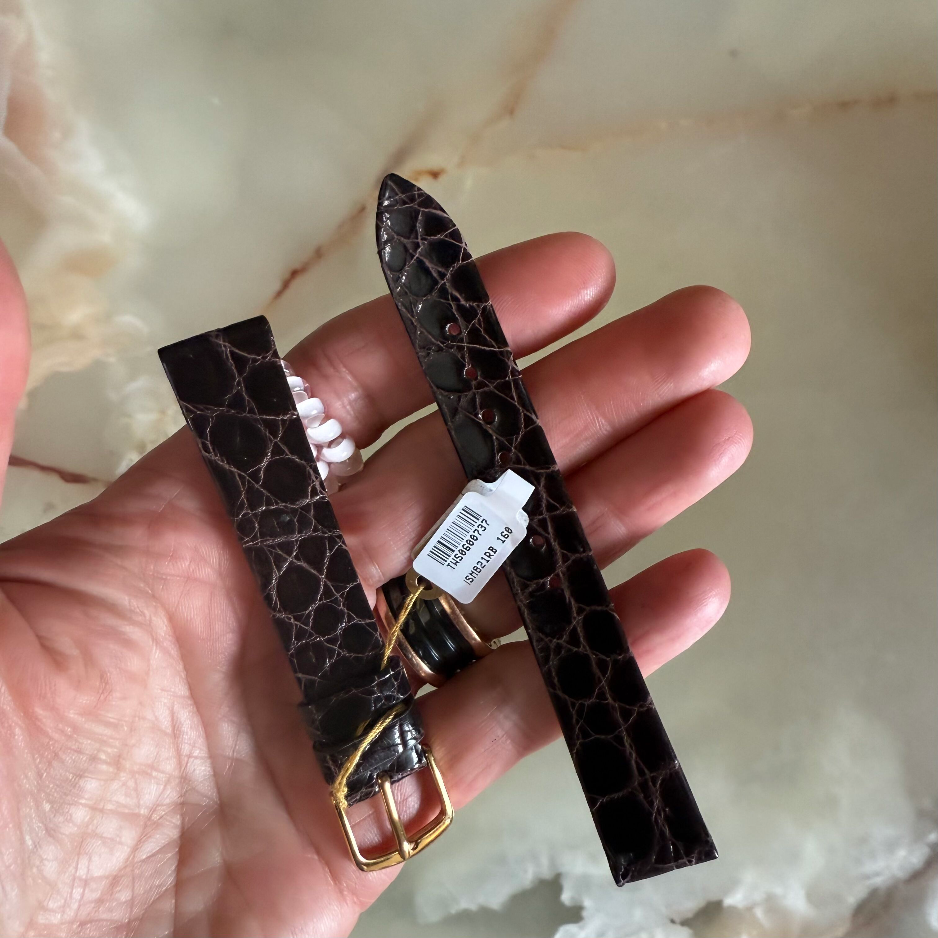 Genuine Crocodile Brown Watch Strap Band 16mm w Buckle
