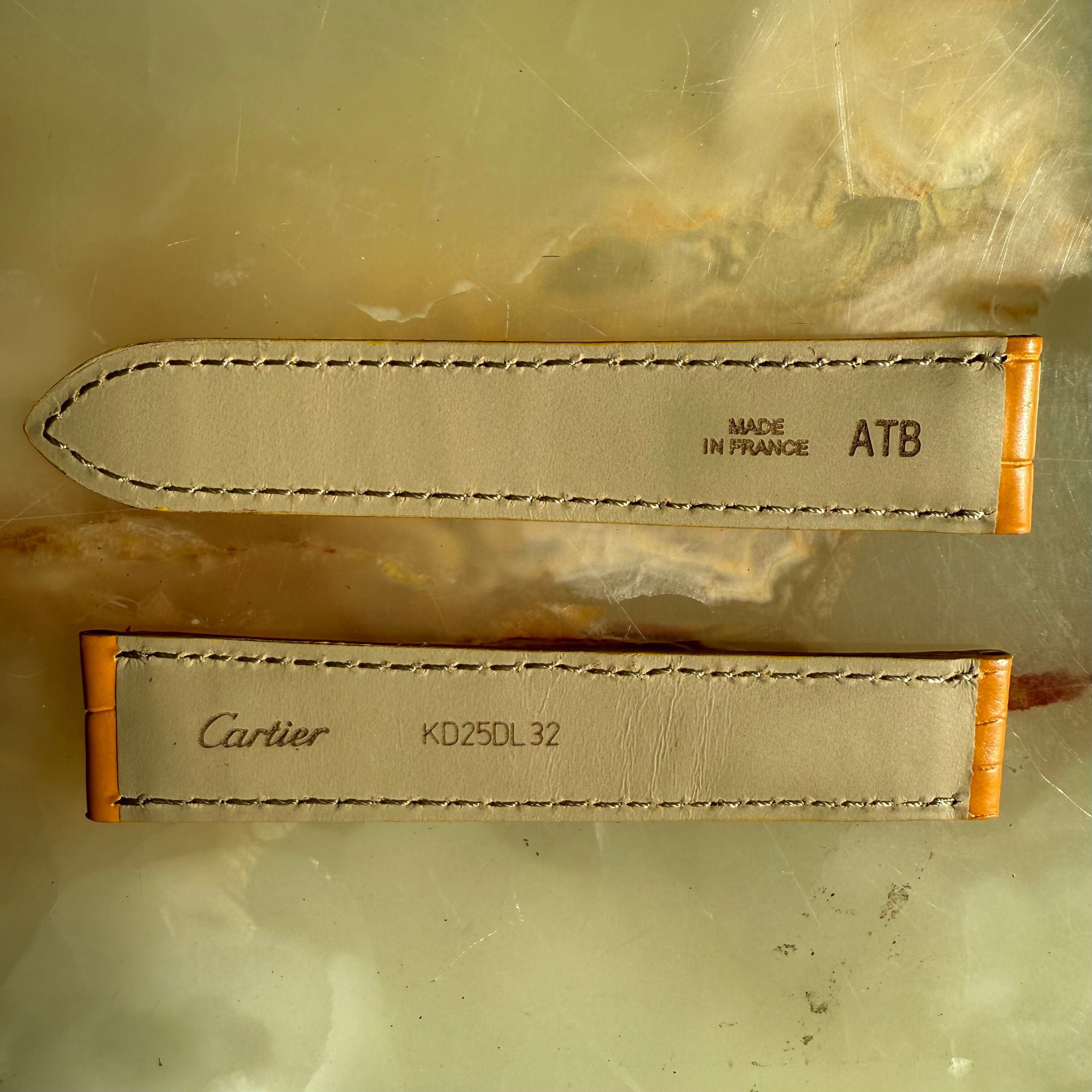 Authentic Cartier Yellow Alligator Watch Strap Band 18mm KD25DL32