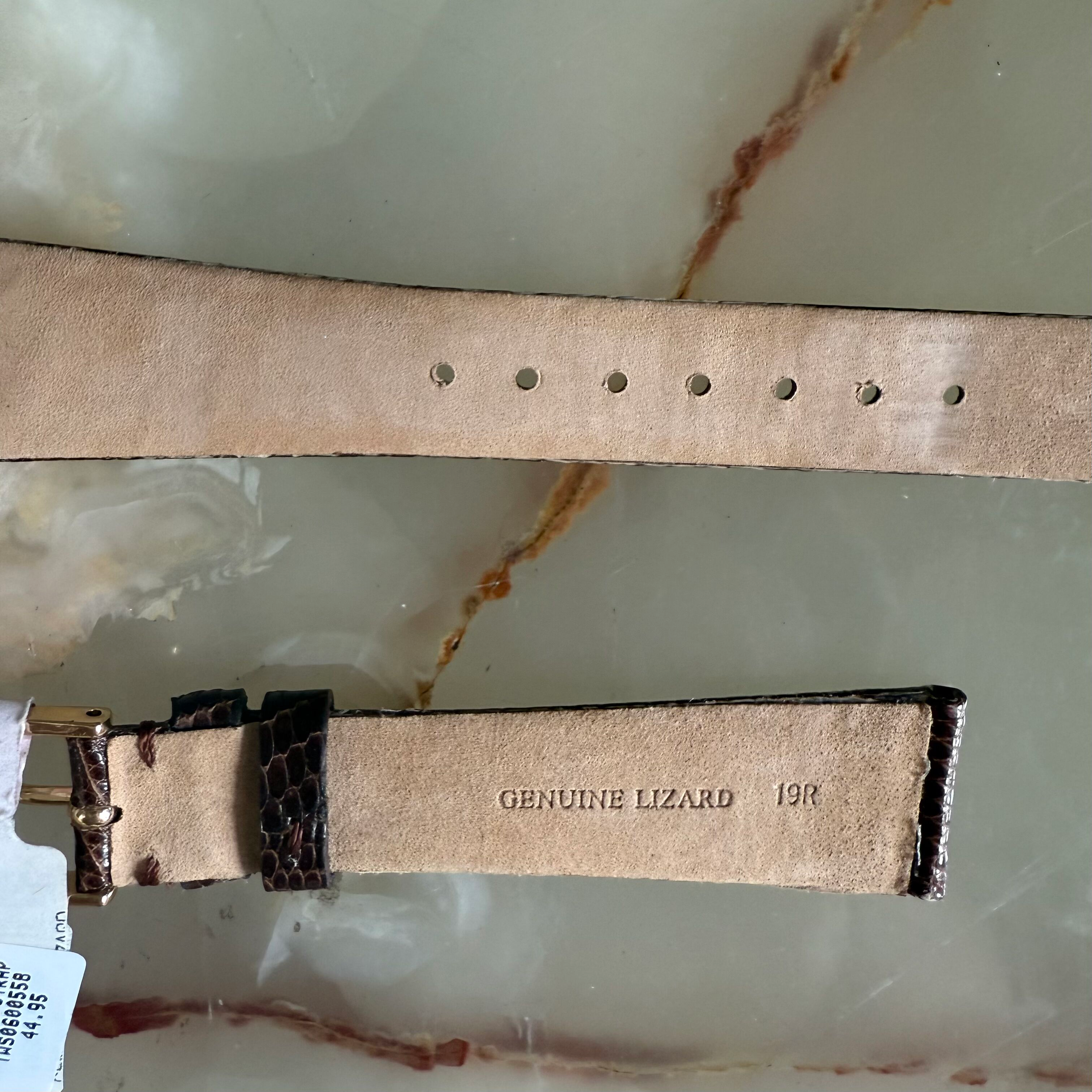 Genuine Lizard Brown Watch Strap Band 19mm w Buckle