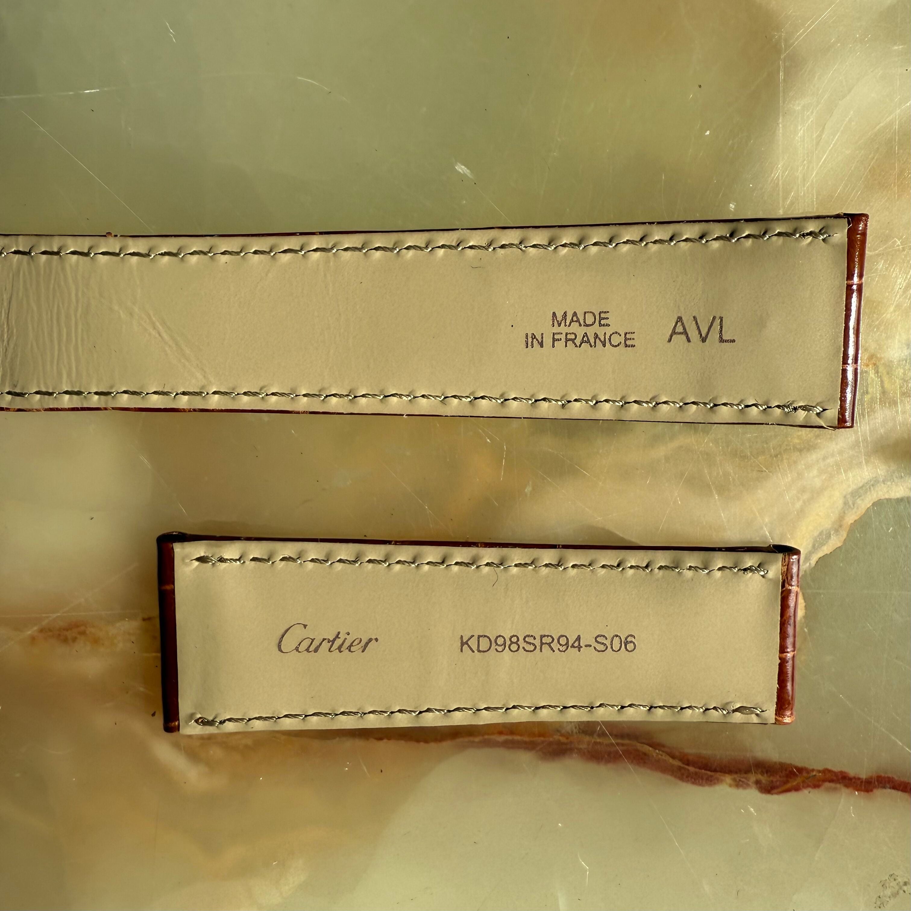 Authentic Cartier Brown Alligator Watch Strap Band 20mm KD98SR94-S06
