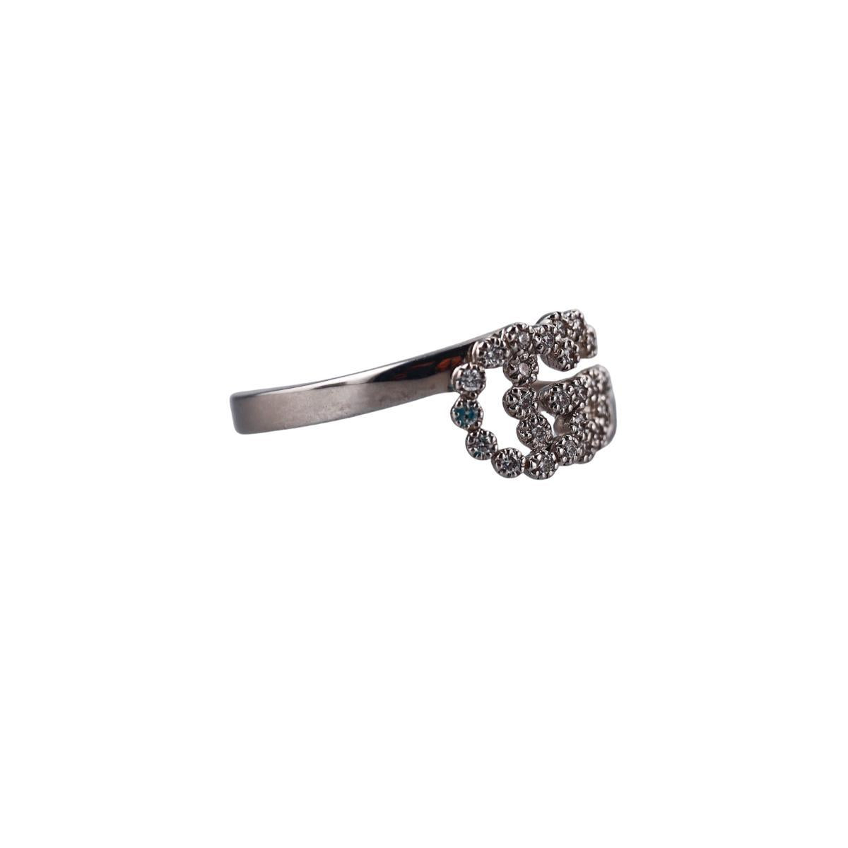 Gucci GG Running 18K White Gold Diamond Ring