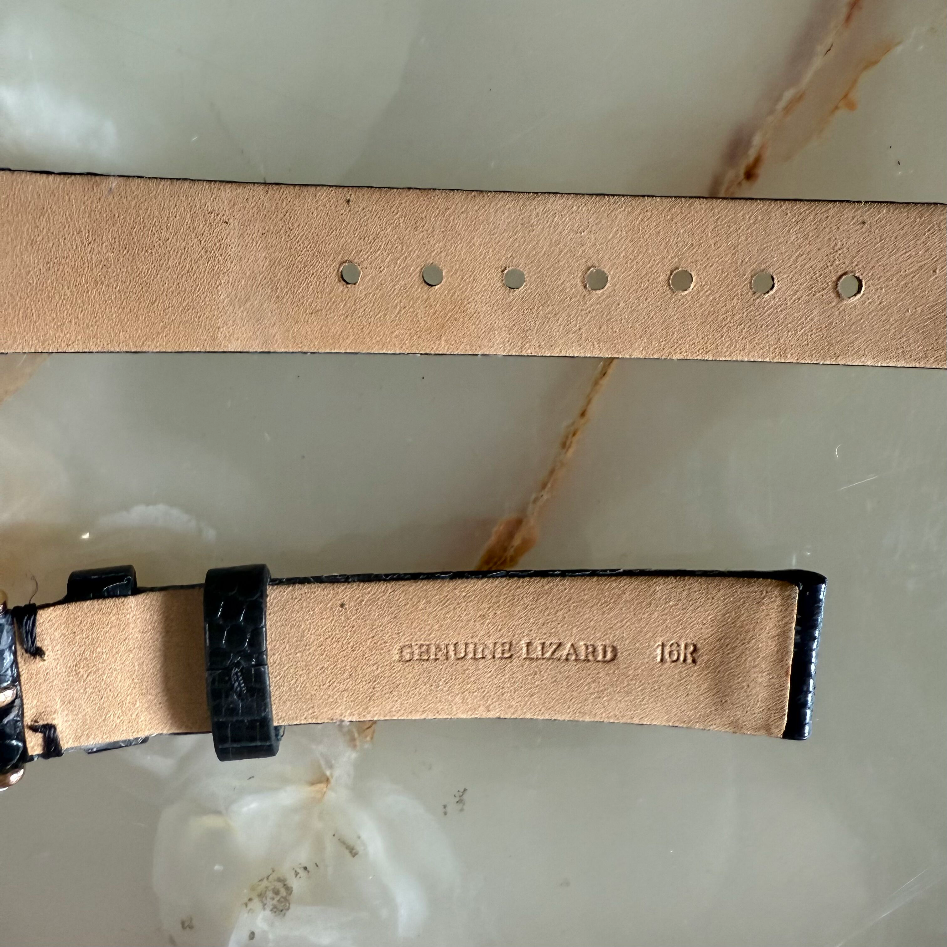 Genuine Lizard Black Watch Strap Band 16mm w Buckle