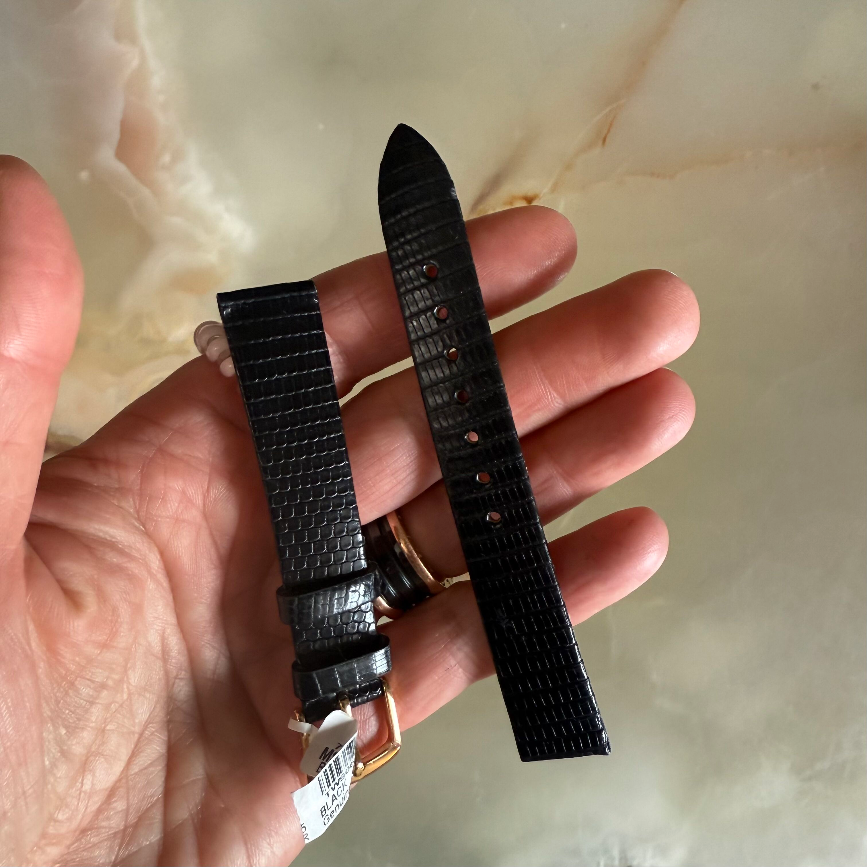 Genuine Lizard Black Watch Strap Band 16mm w Buckle