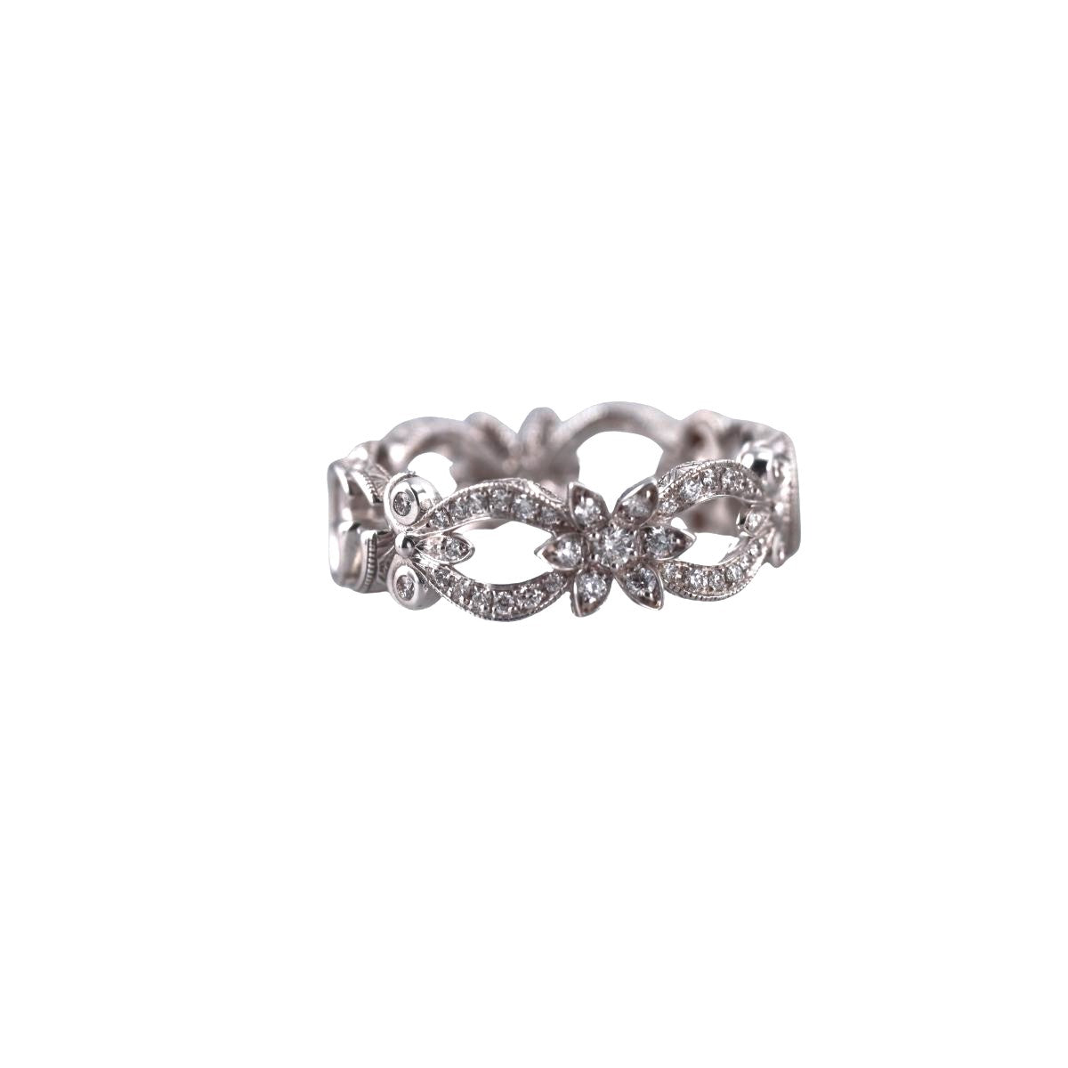 Gucci Flora 18K Gold Diamond Band Ring