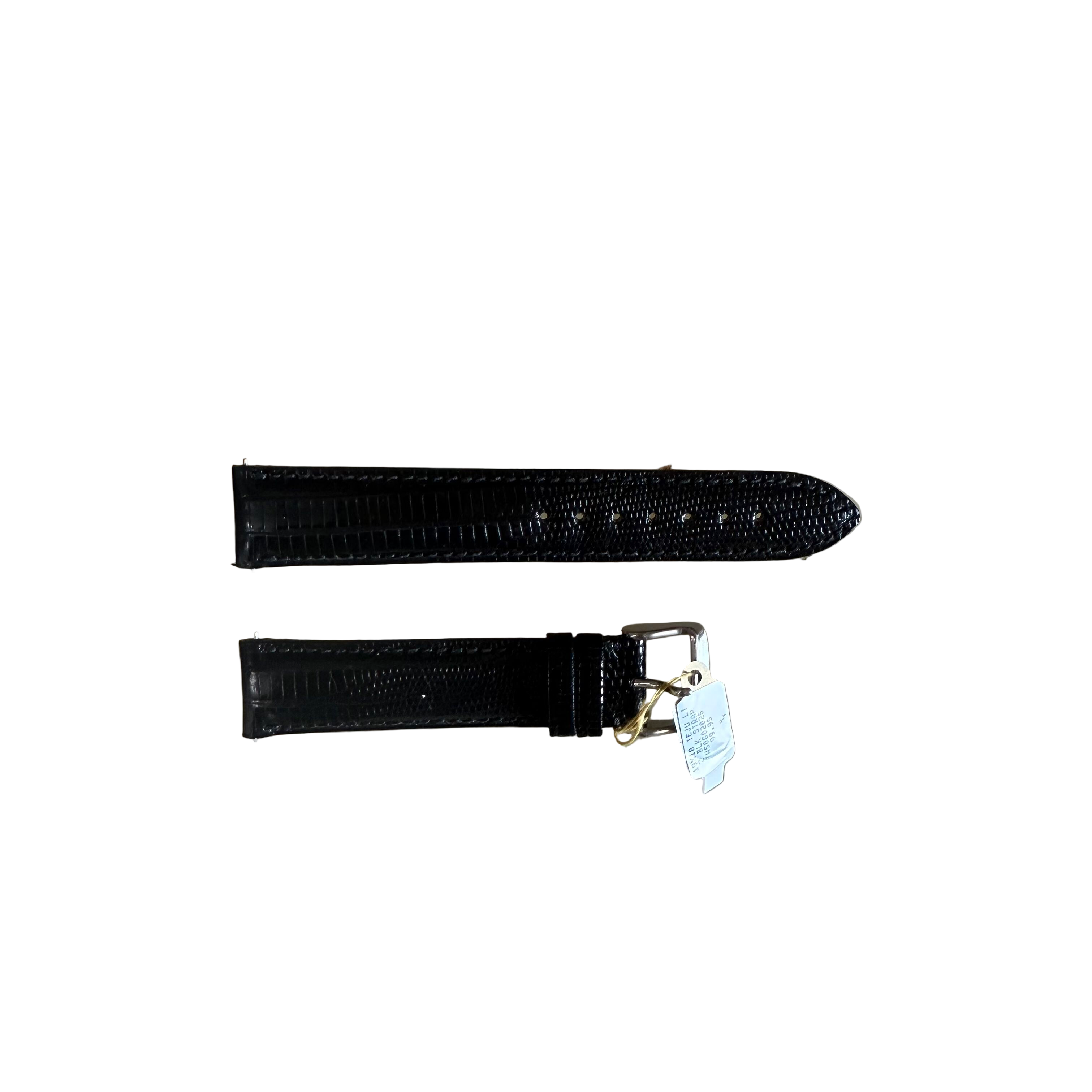 Genuine Lizard Black Watch Strap Band 19mm Padded & Stitched w Buckle