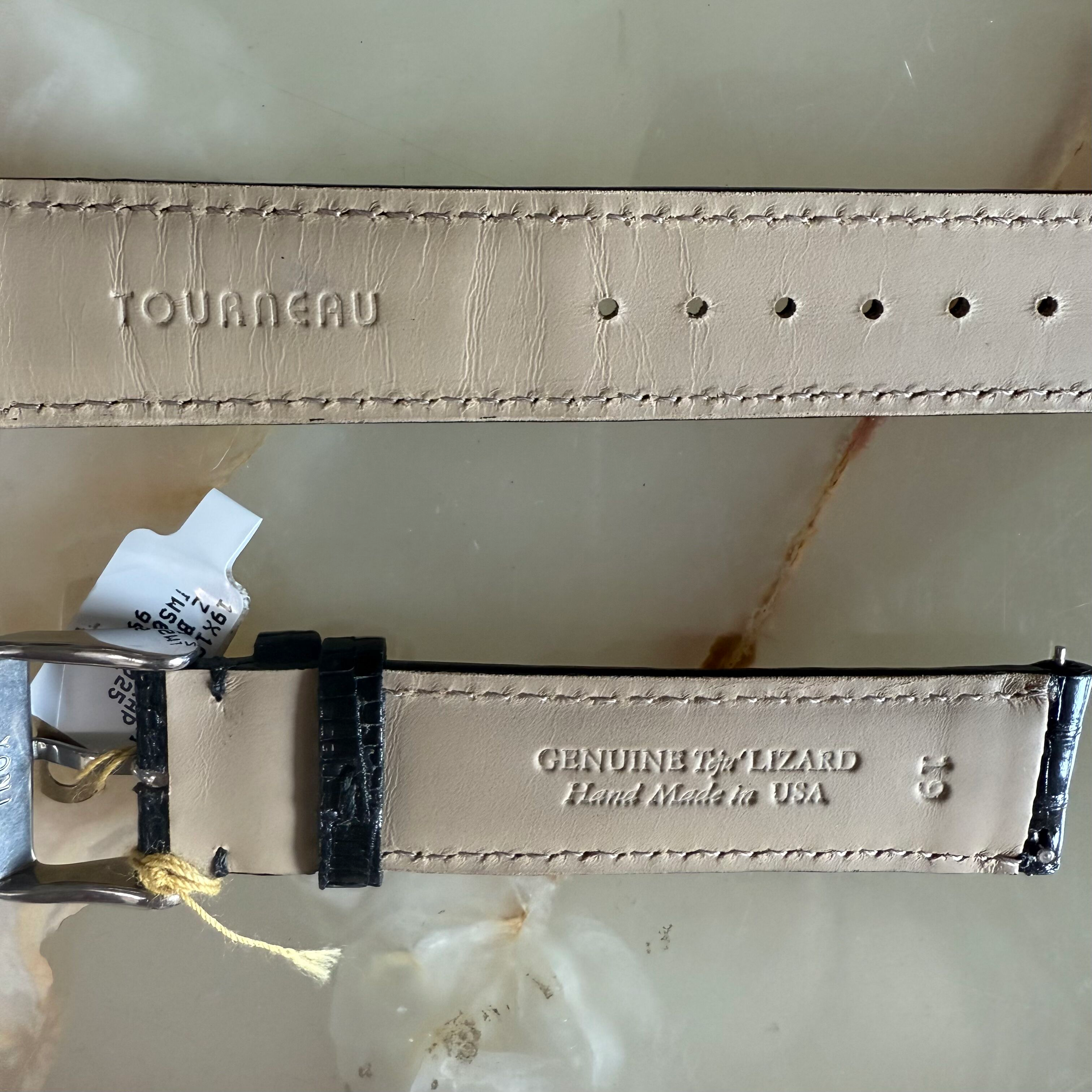 Genuine Lizard Black Watch Strap Band 19mm Padded & Stitched w Buckle