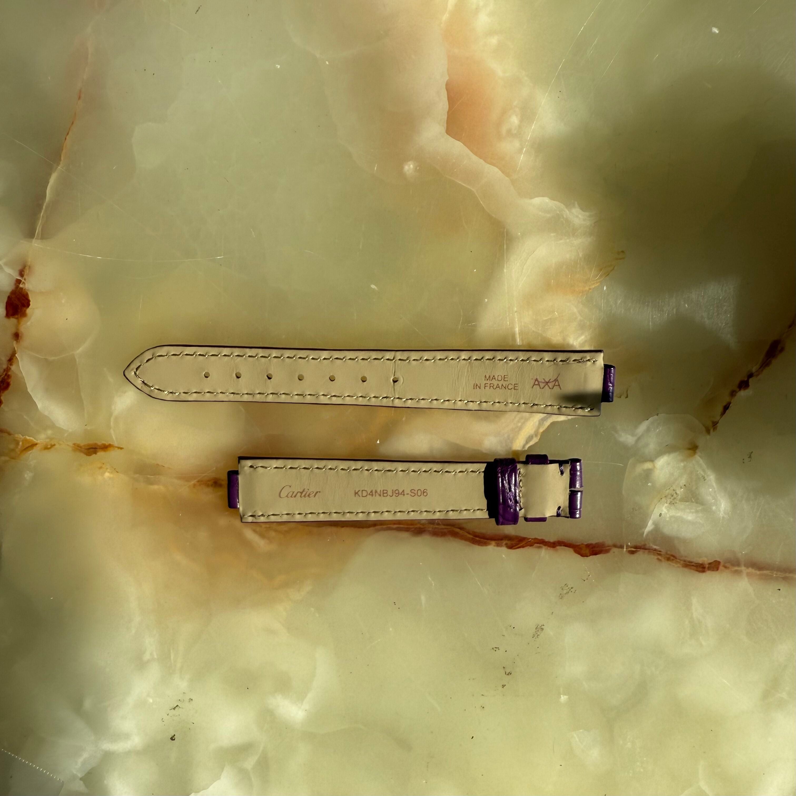 Authentic Cartier Purple Alligator Watch Strap Band 16mm KD4NBJ94-S06