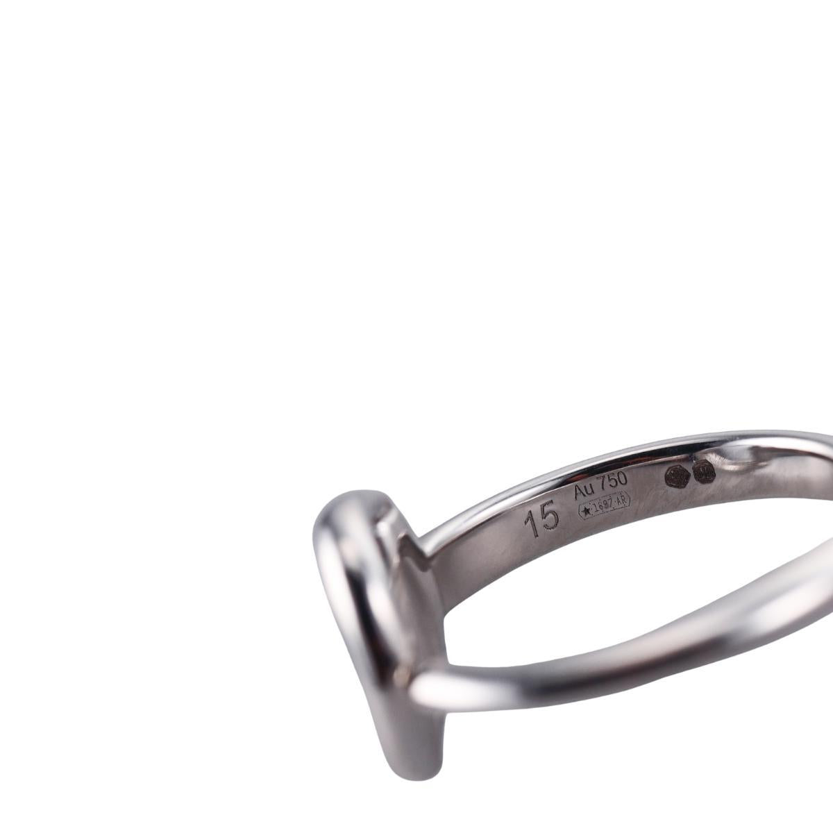 Gucci Horsebit 18k White Gold Diamond Ring