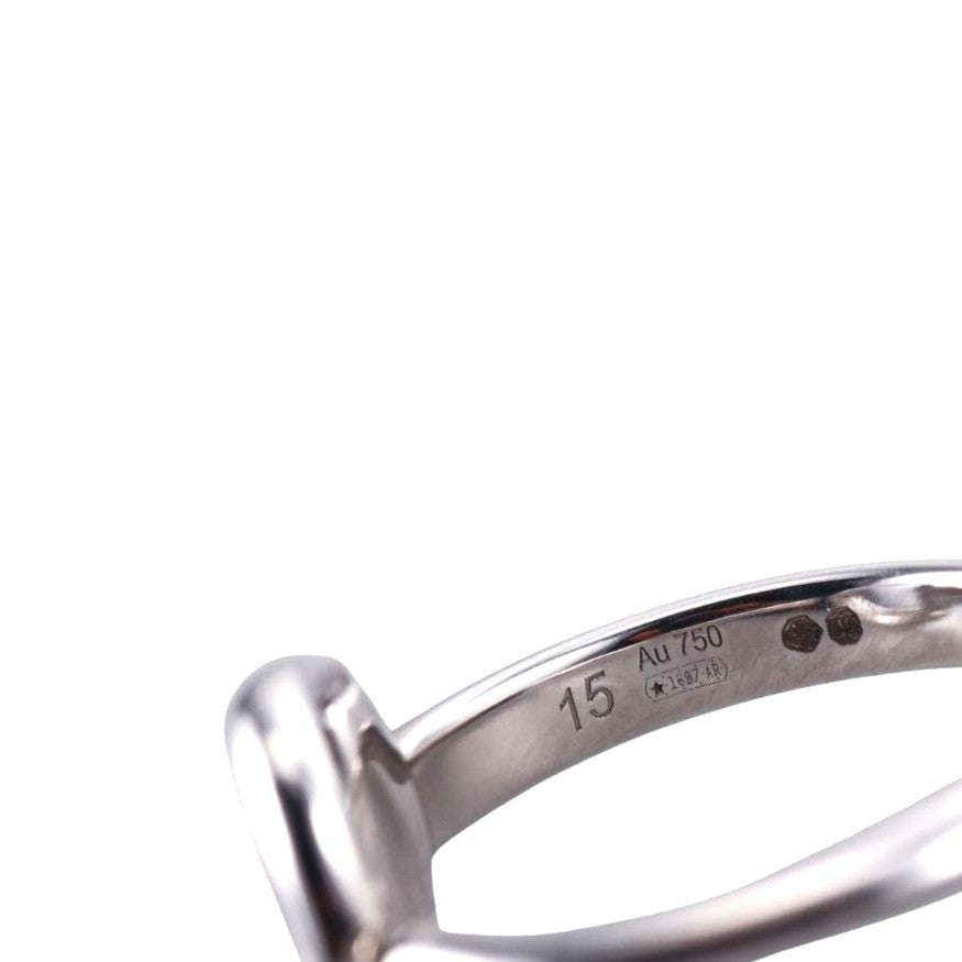 Gucci Horsebit 18k White Gold Diamond Ring
