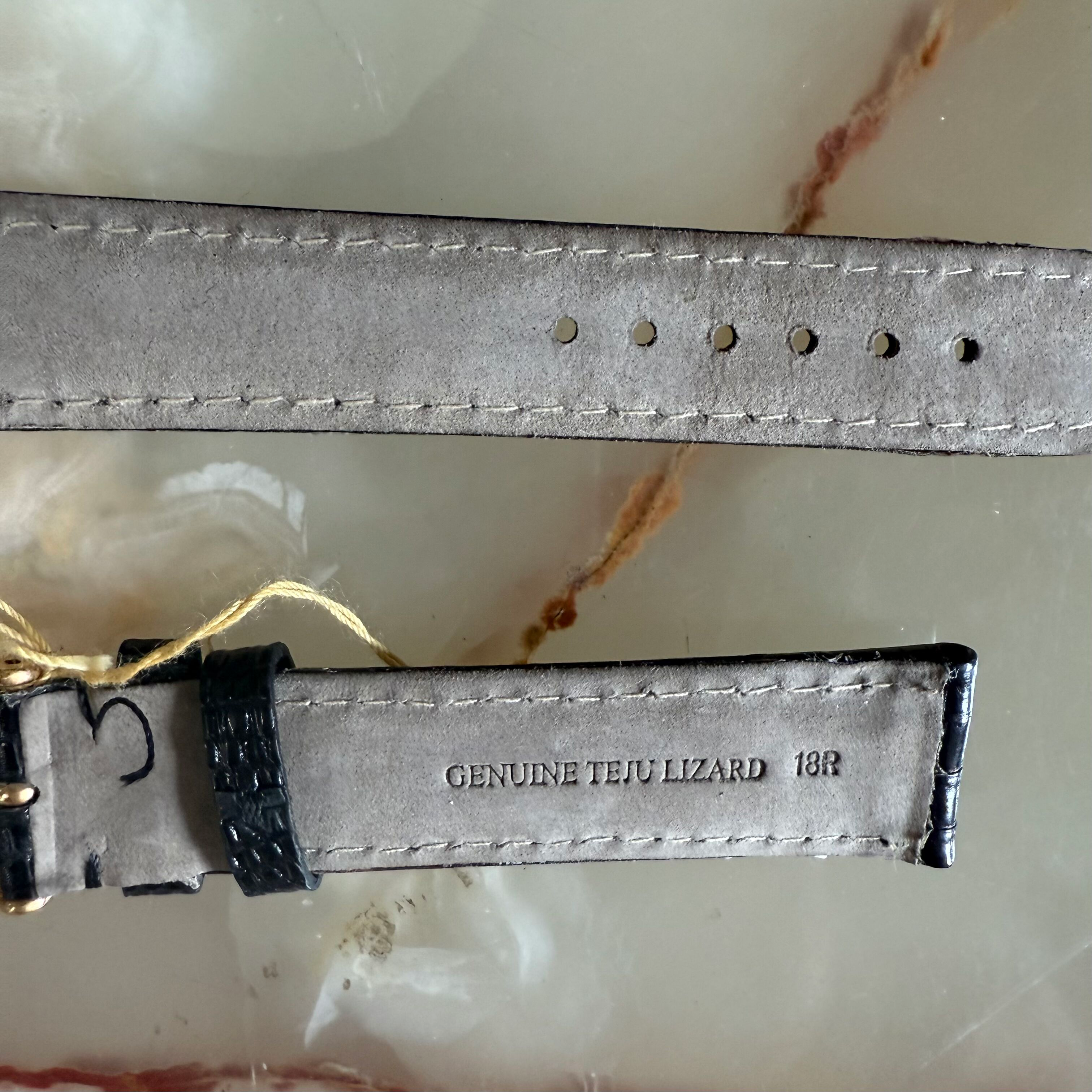 Genuine Lizard Black Watch Strap Band 18mm Padded & Stitched w Buckle