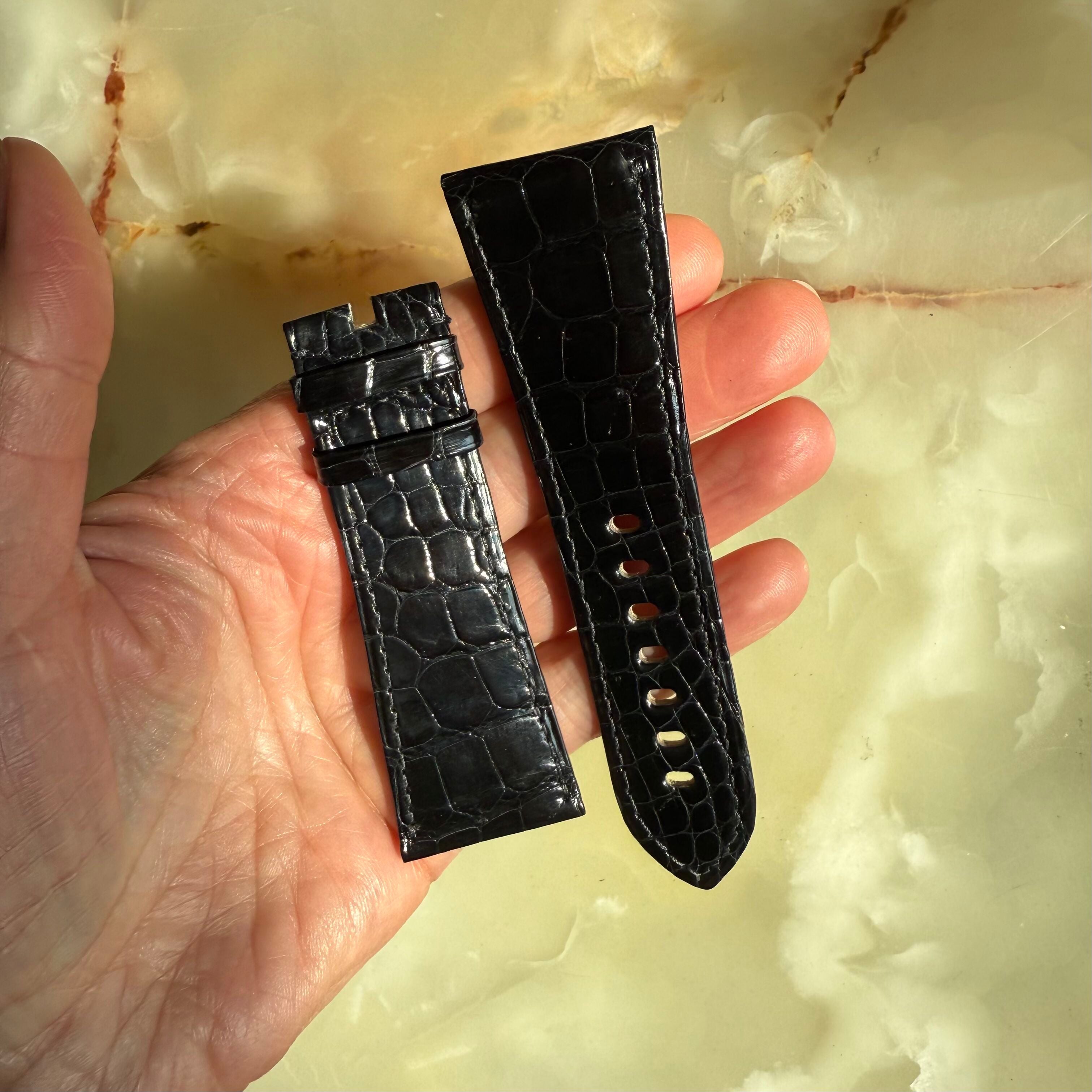Authentic Cartier Black Alligator Watch Strap Band 29mm KD74B037