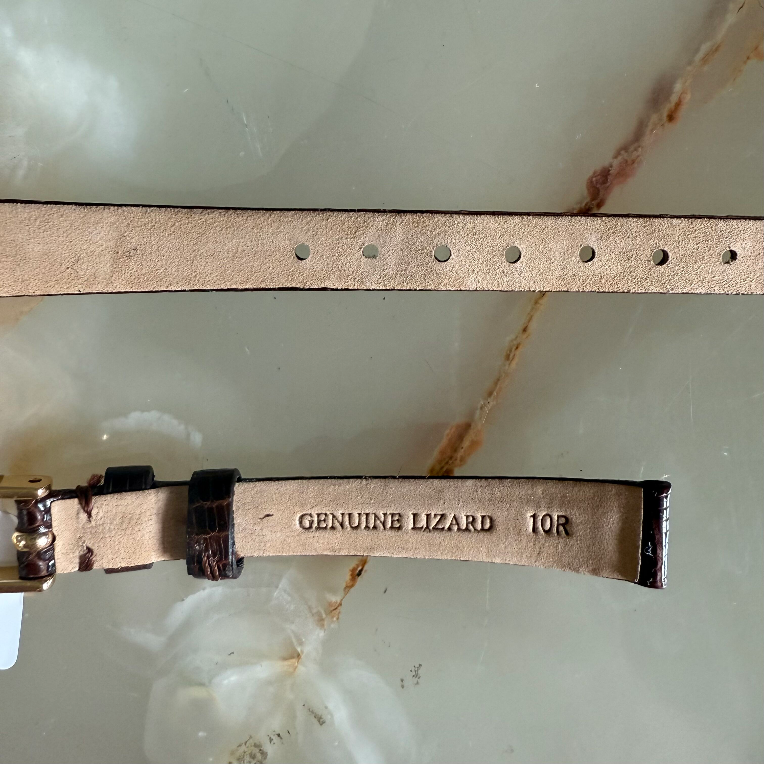 Genuine Lizard Brown Watch Strap Band 10mm Padded & Stitched w Buckle