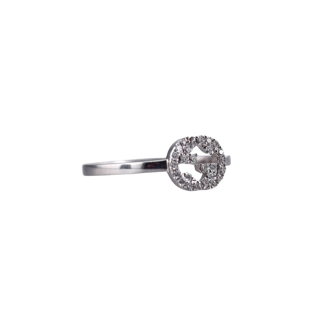 Gucci Iterlocking GG 18K White Gold Diamond Ring